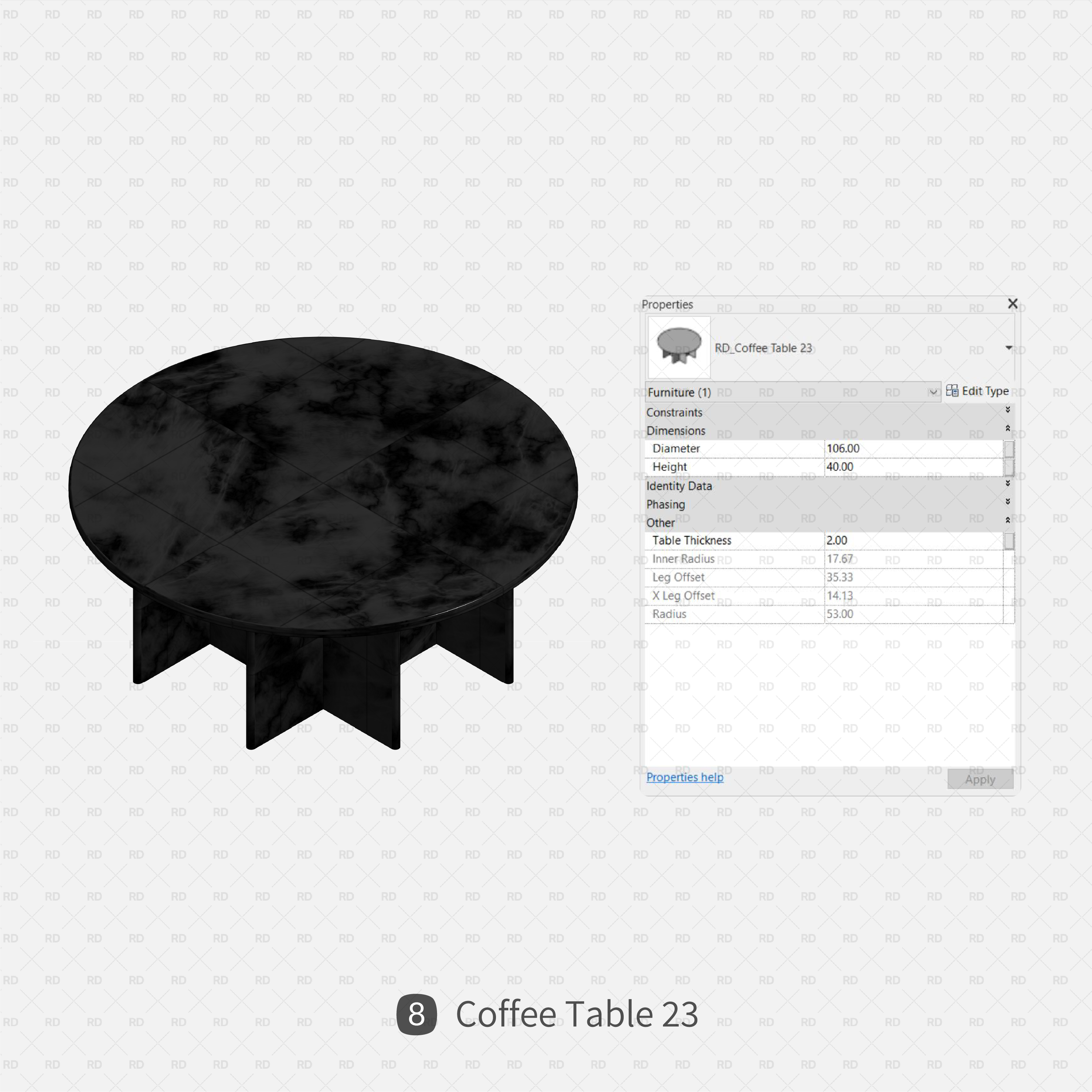 revit round coffee table family download