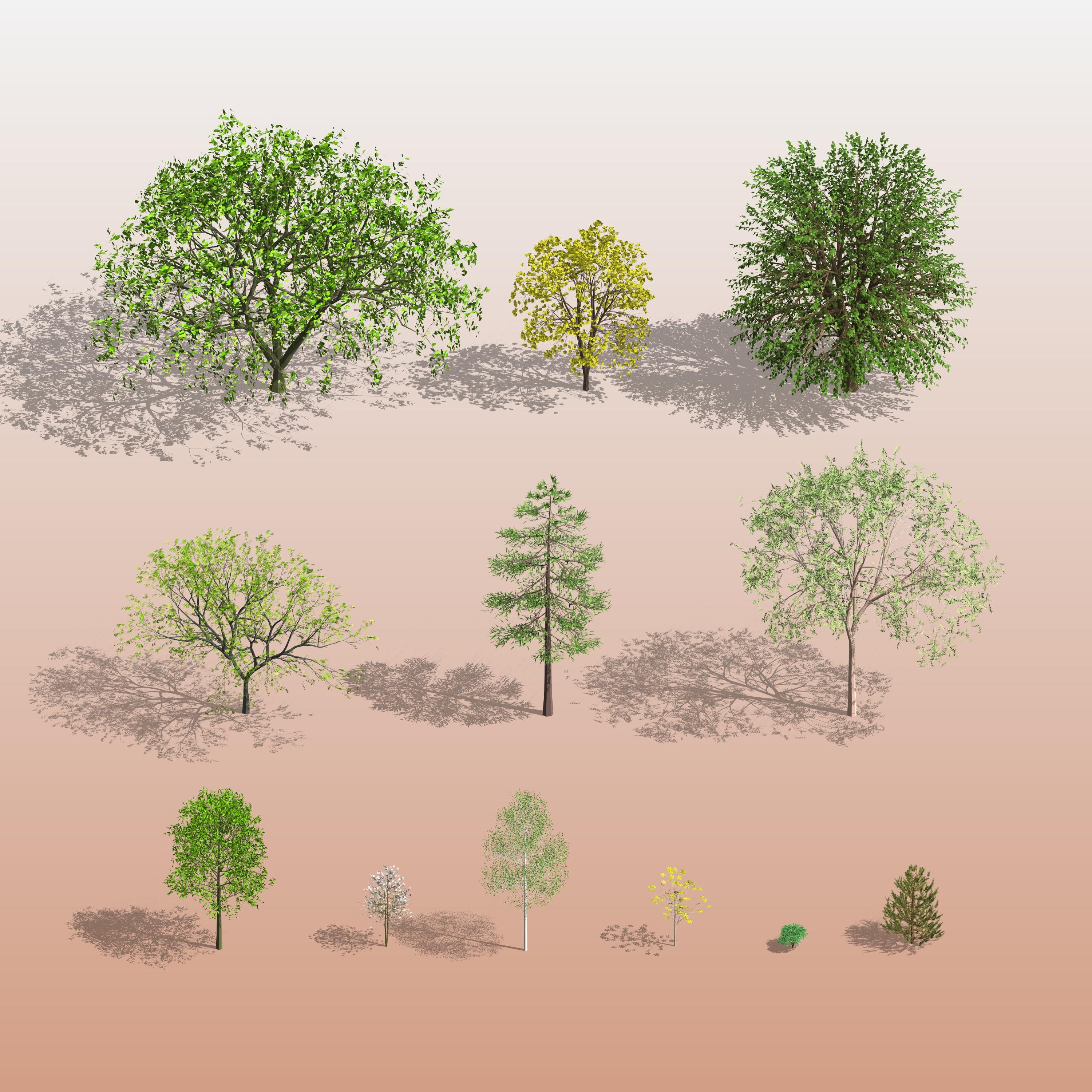 download revit trees families realistic 3d