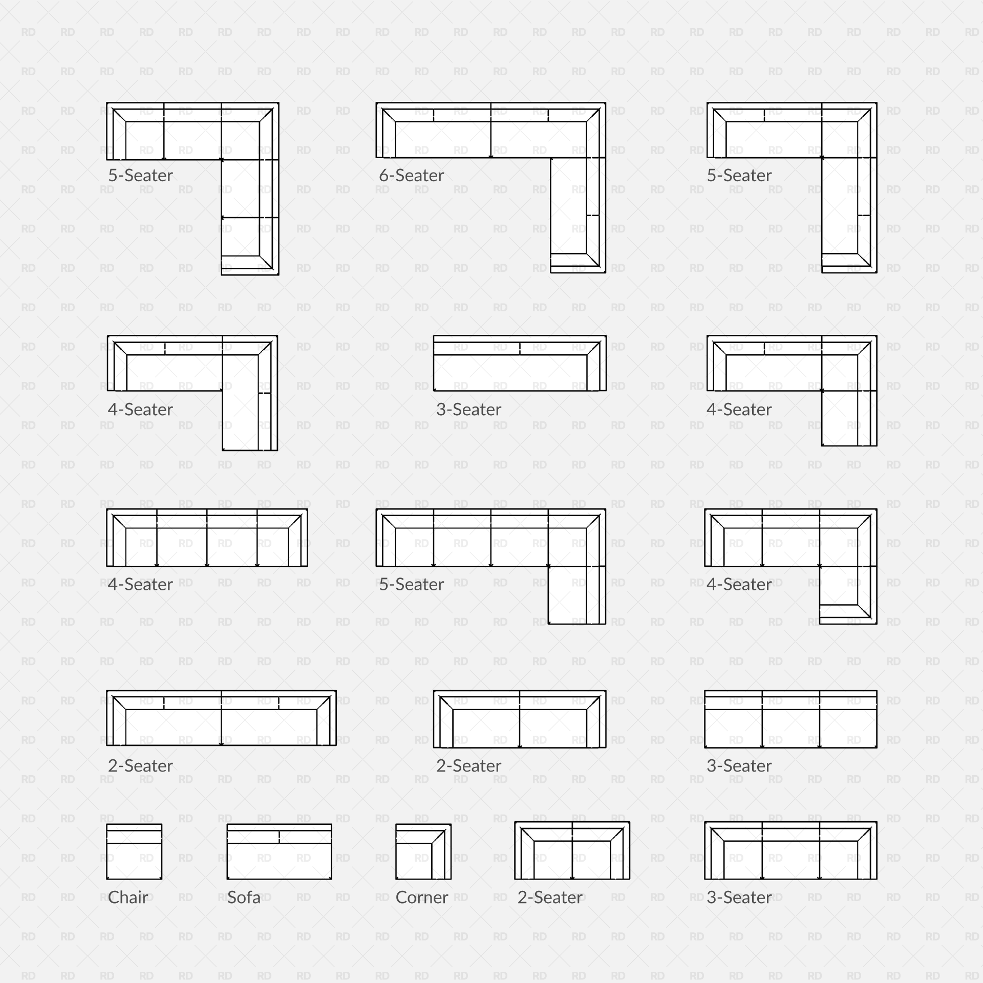 revit sofa types