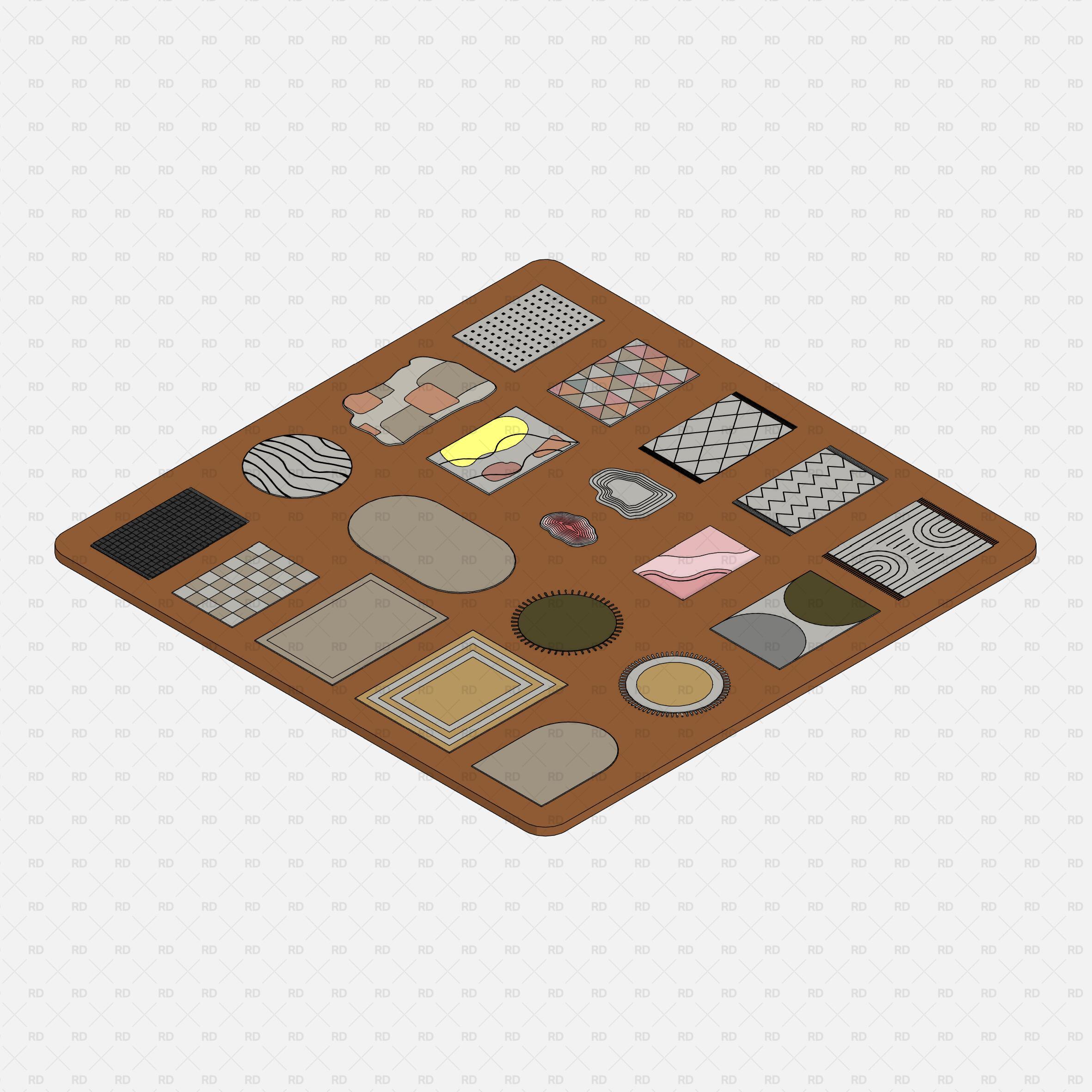 Revit Rugs Families download blocks bim object