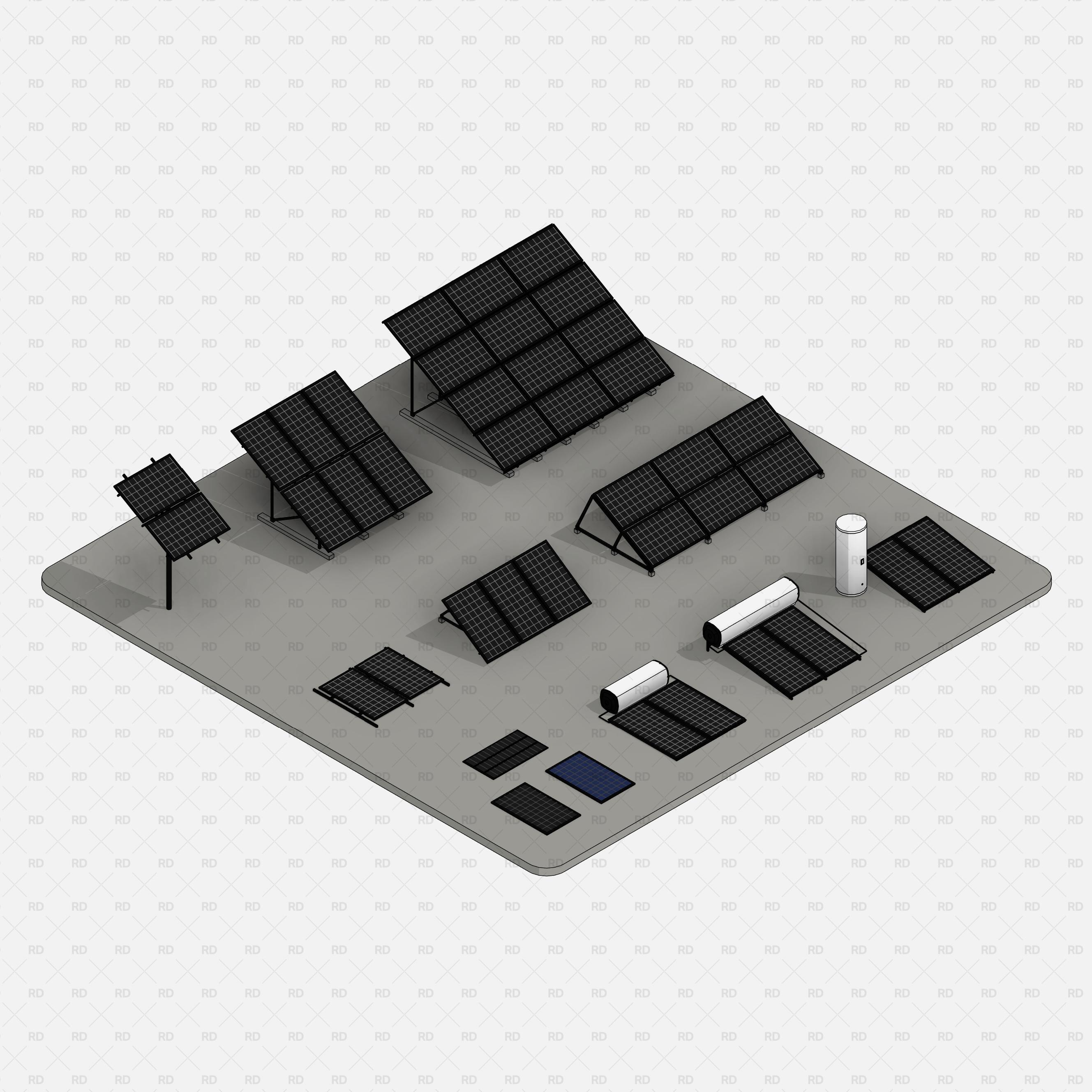 Revit Solar Panels families download water heater