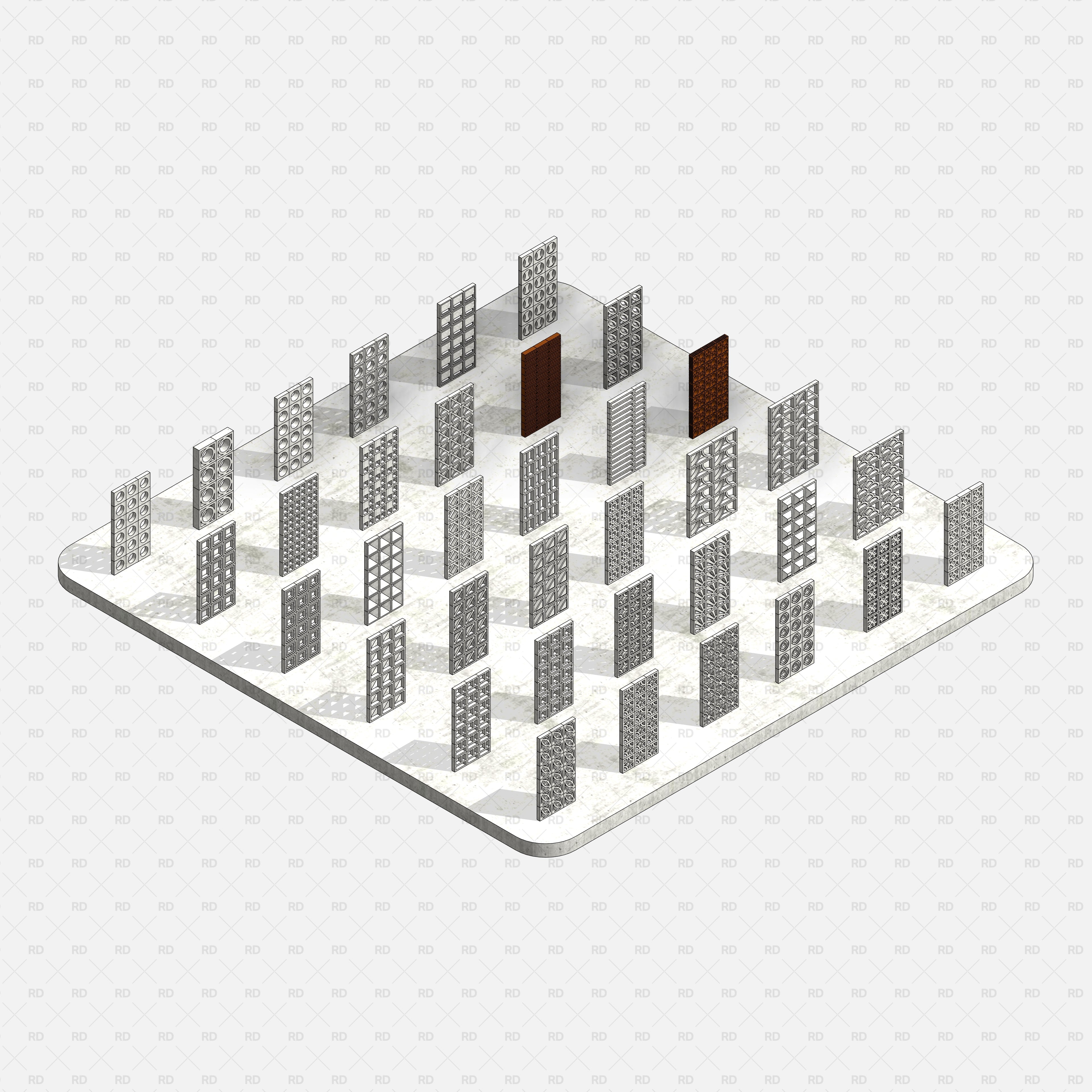 free download revit breeze blocks curtain wall family bim object generic model