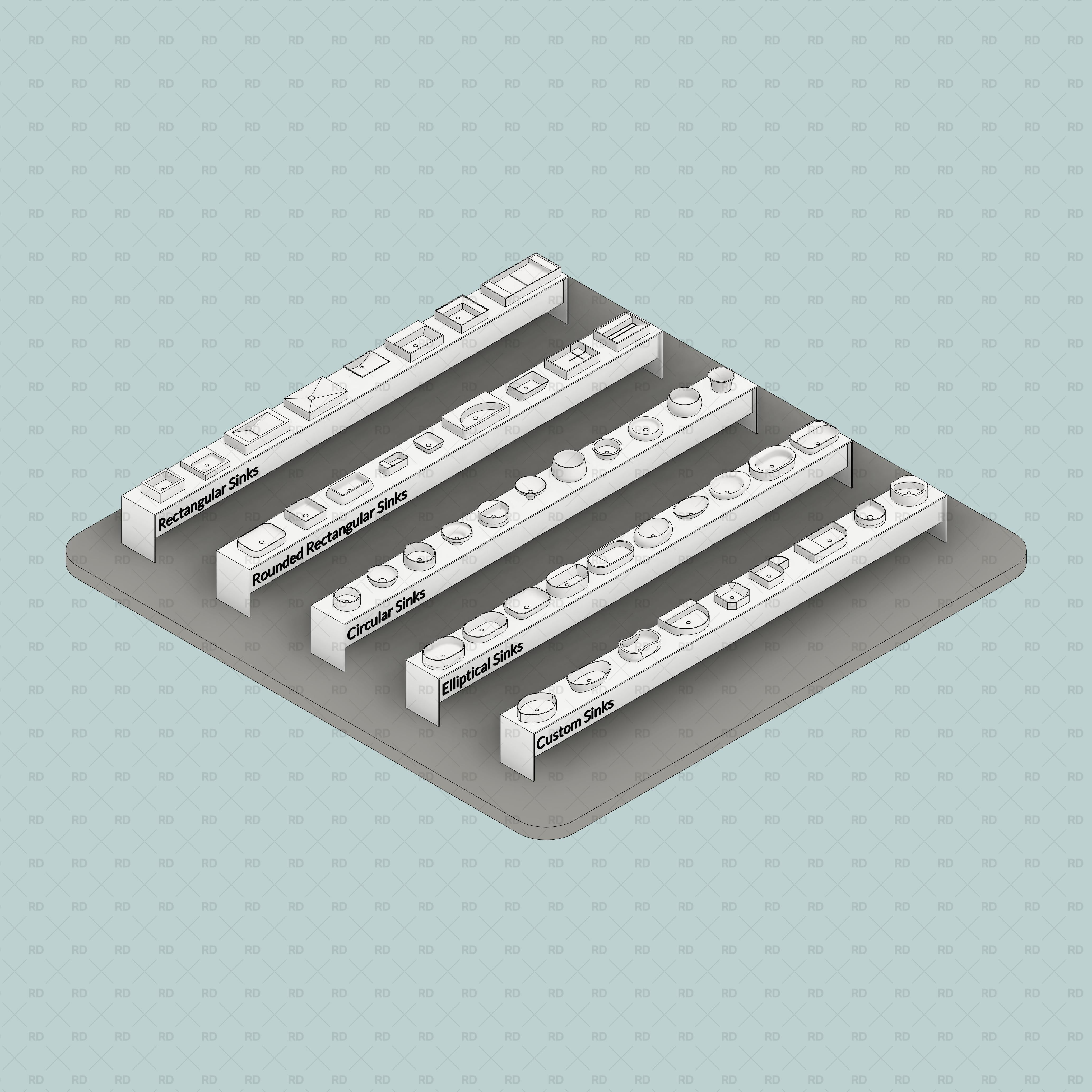 revit wash basins families