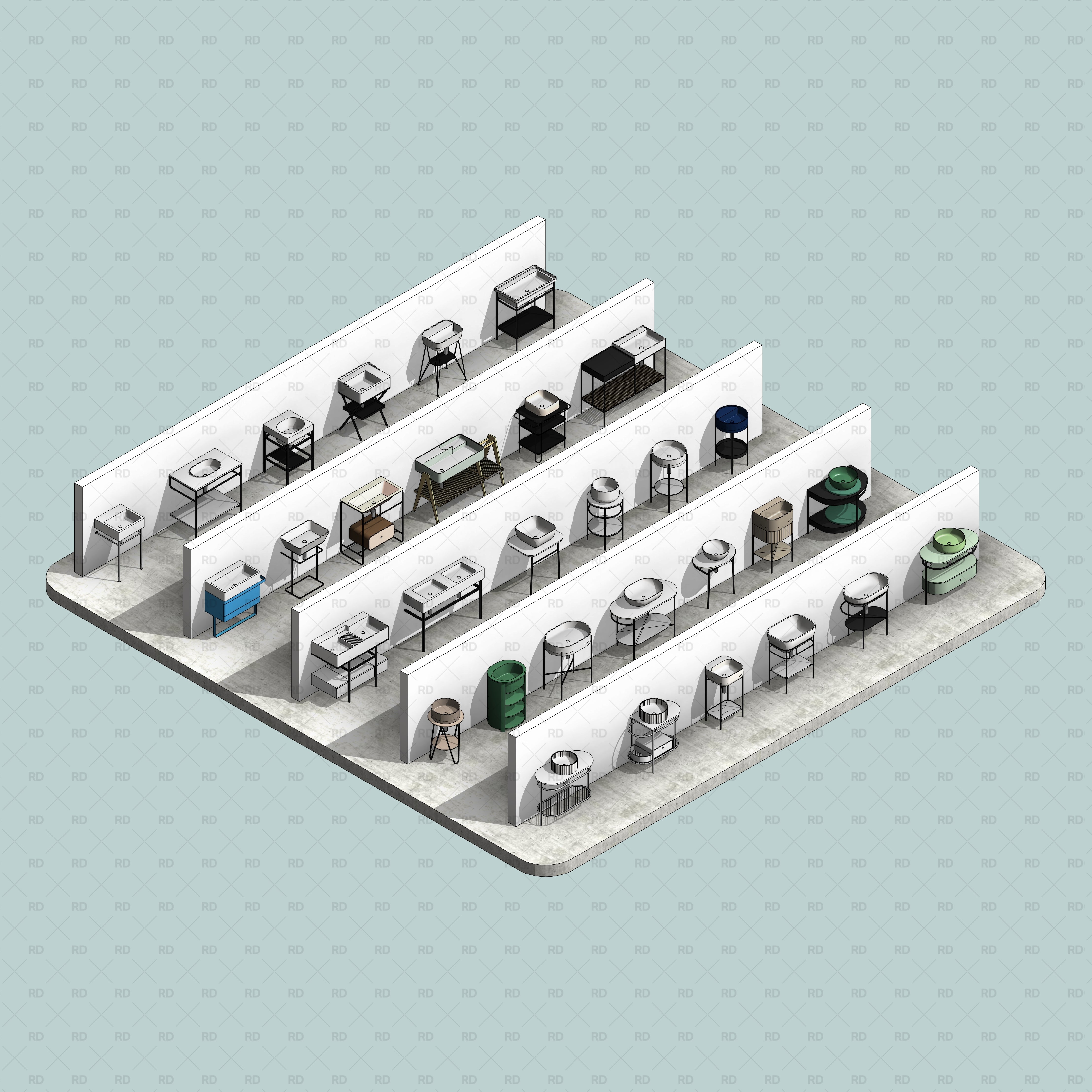 download revit console sinks families bim object