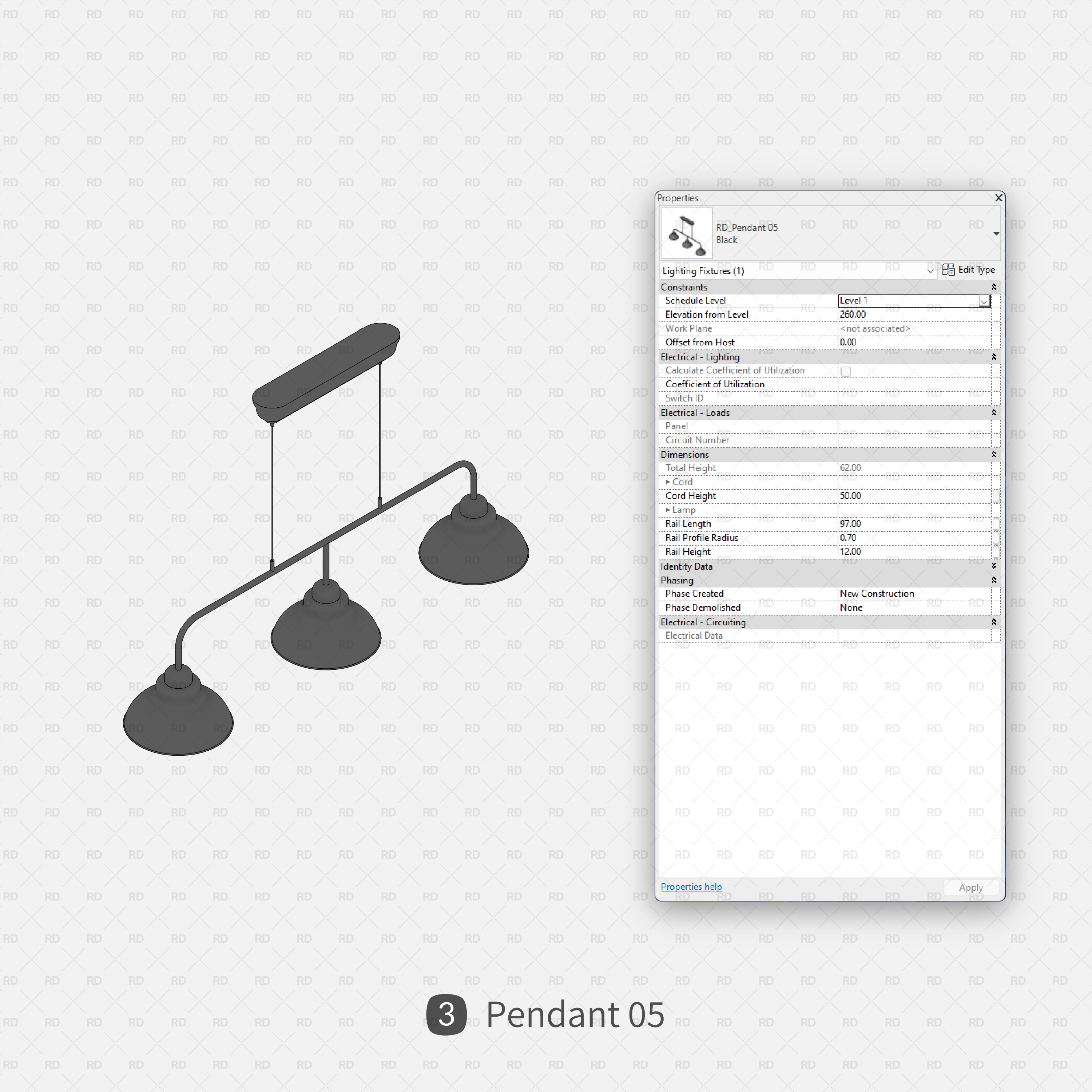 download revit modern pendants