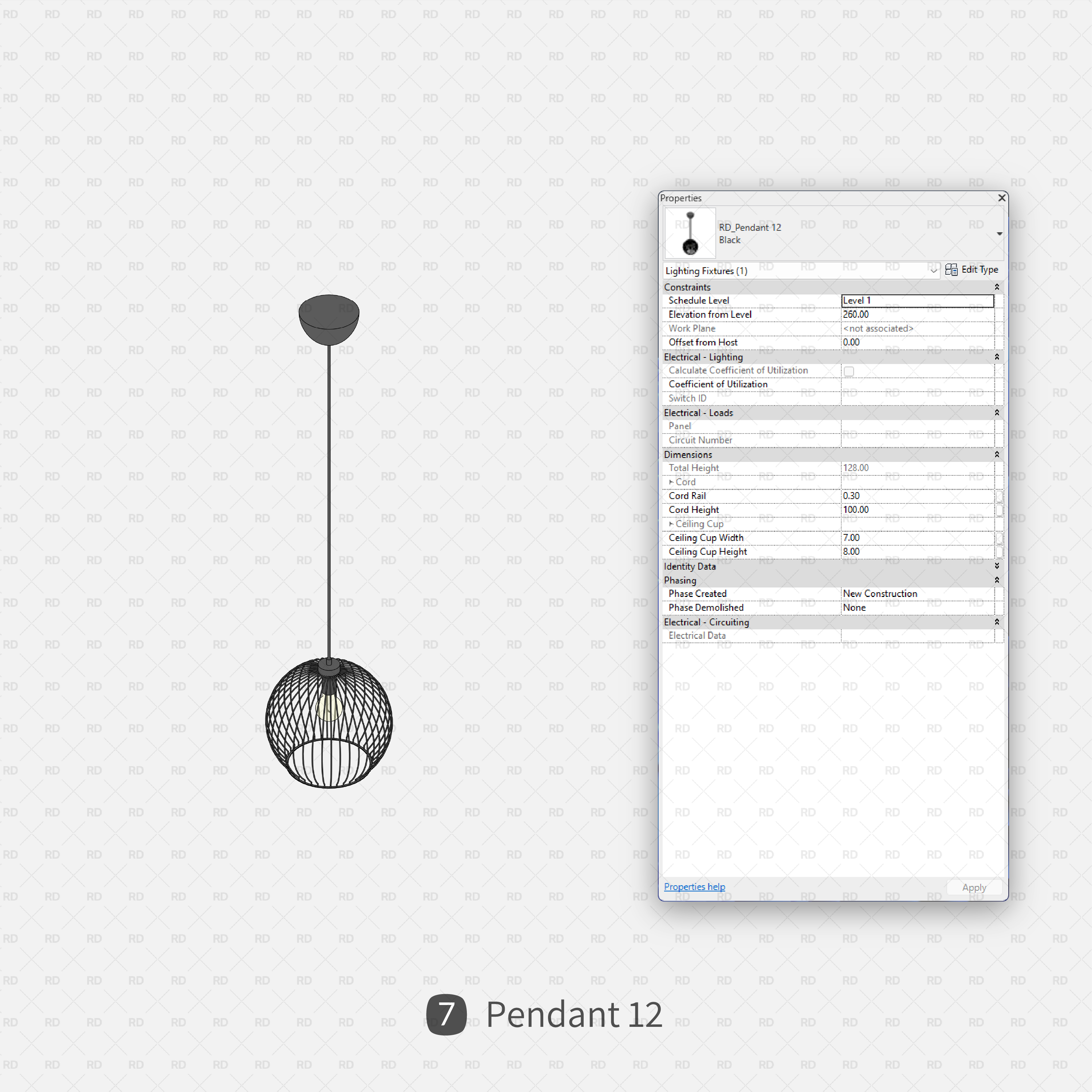 download revit pendant family