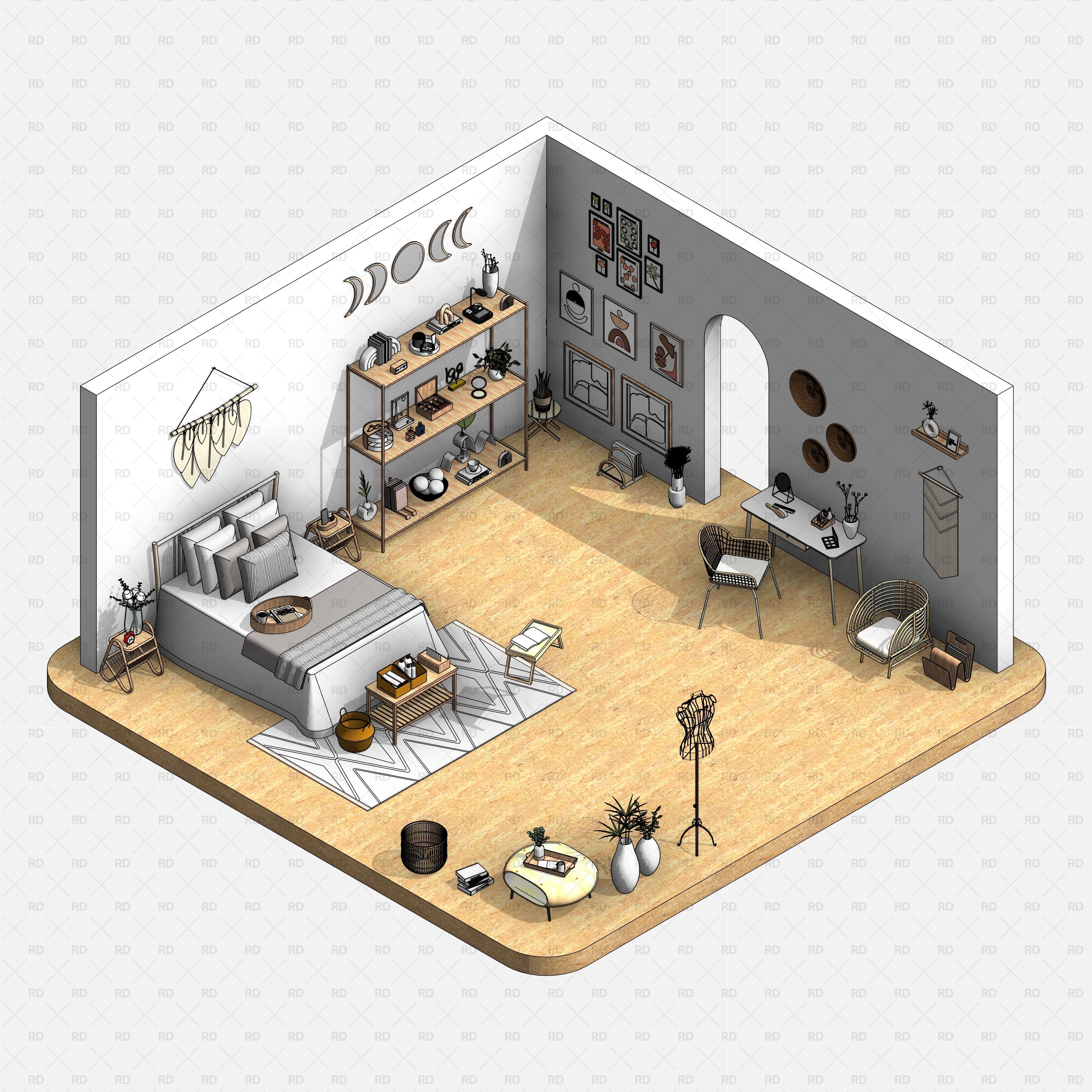 revit bedroom decor families download