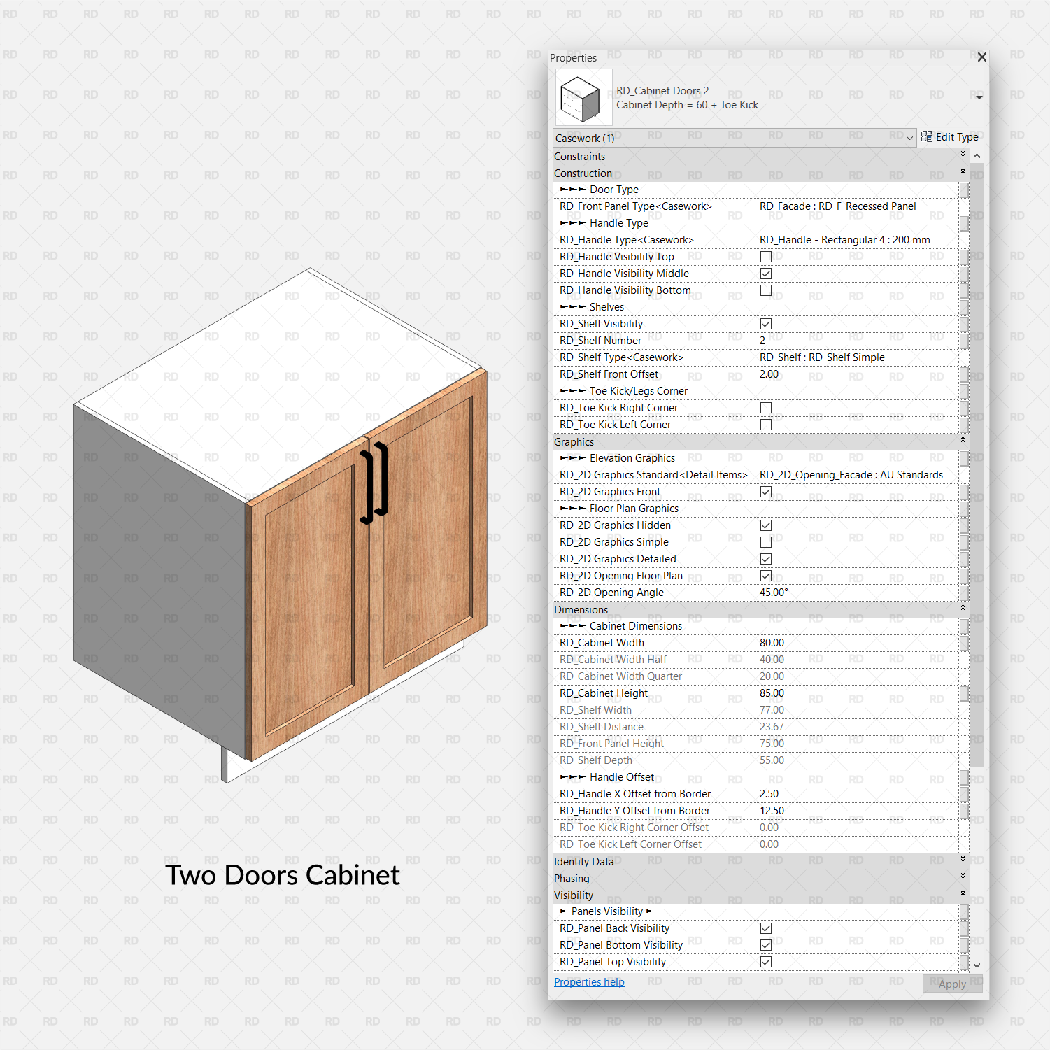 revit two door cabinet