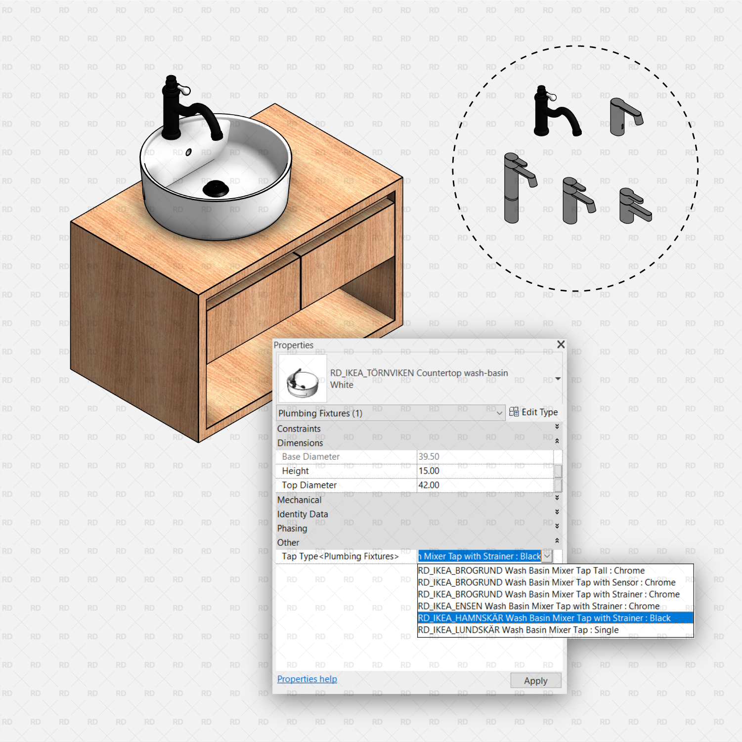 revit bathroom washbasin