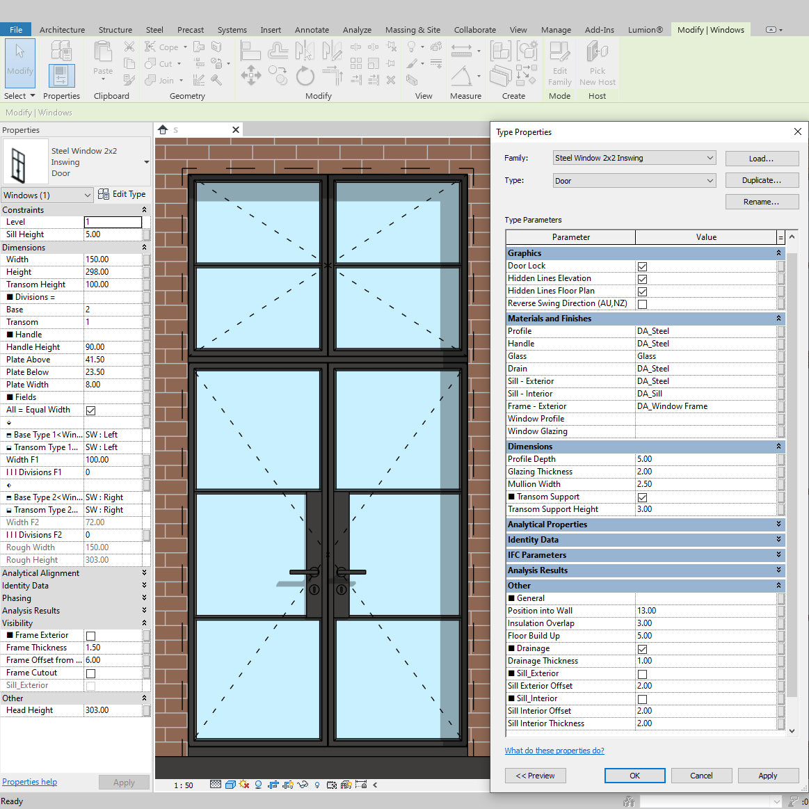 Revit Steel door family download bim object properties details