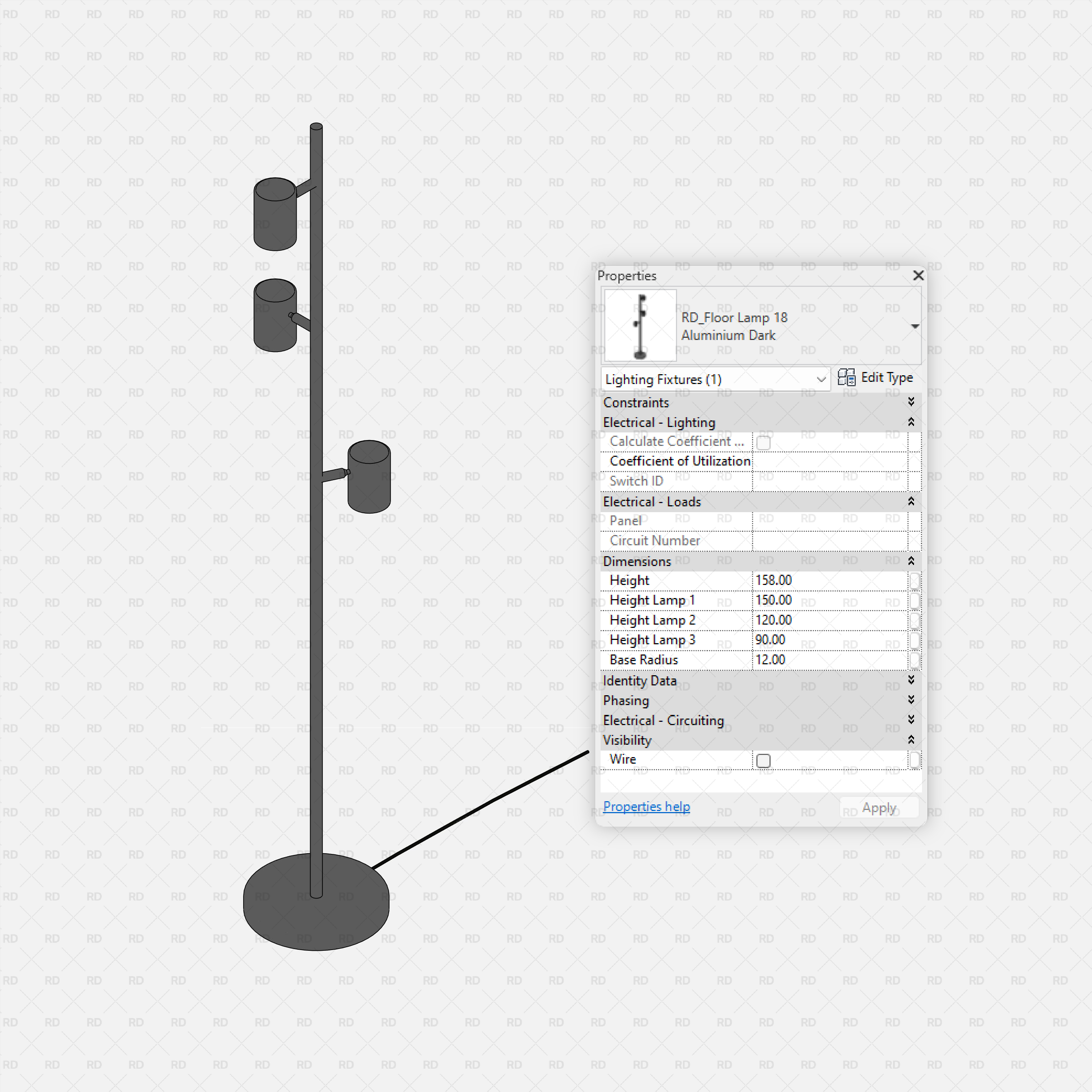 revit parametric lamps
