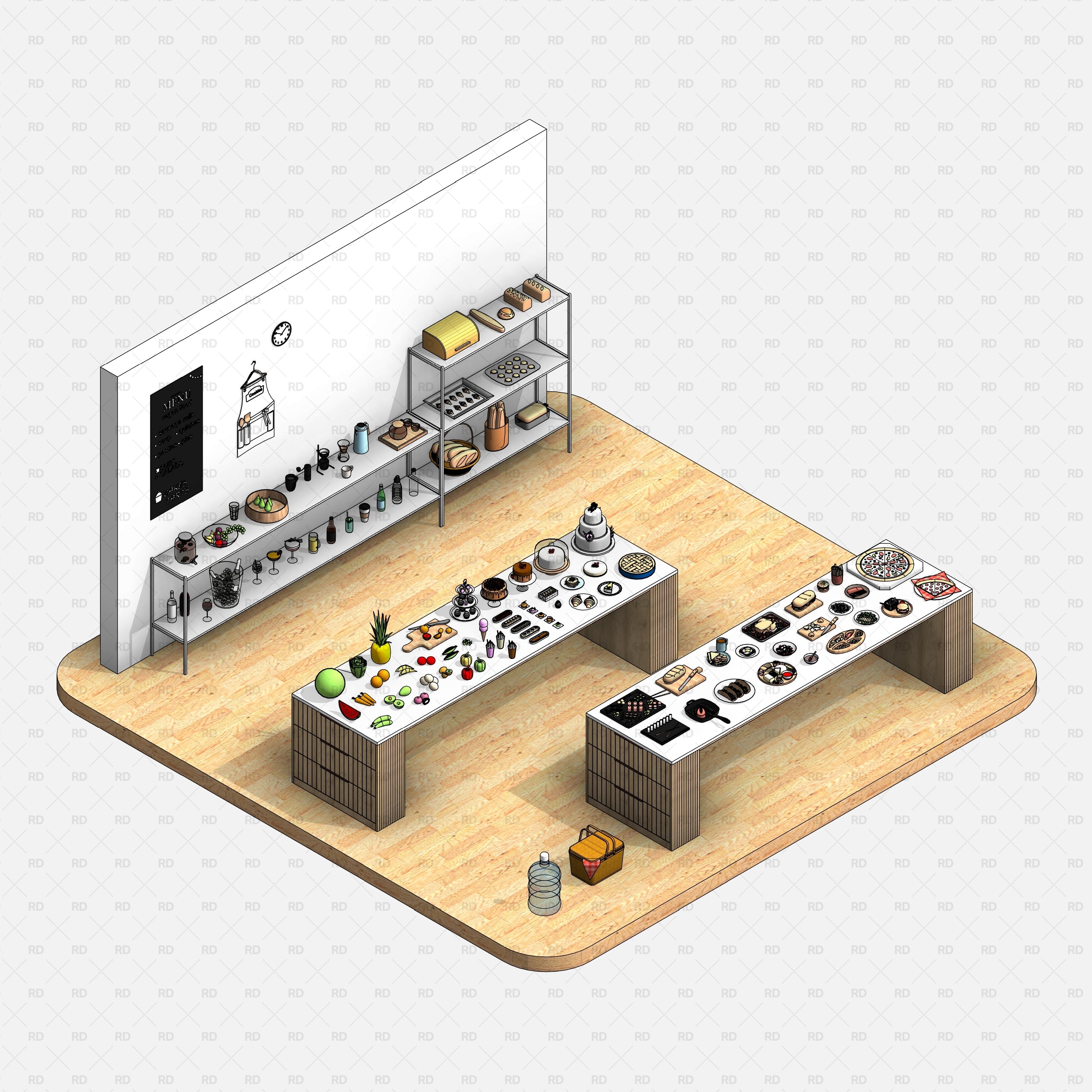 Revit Food and Drink download families 2020 decor kitchen