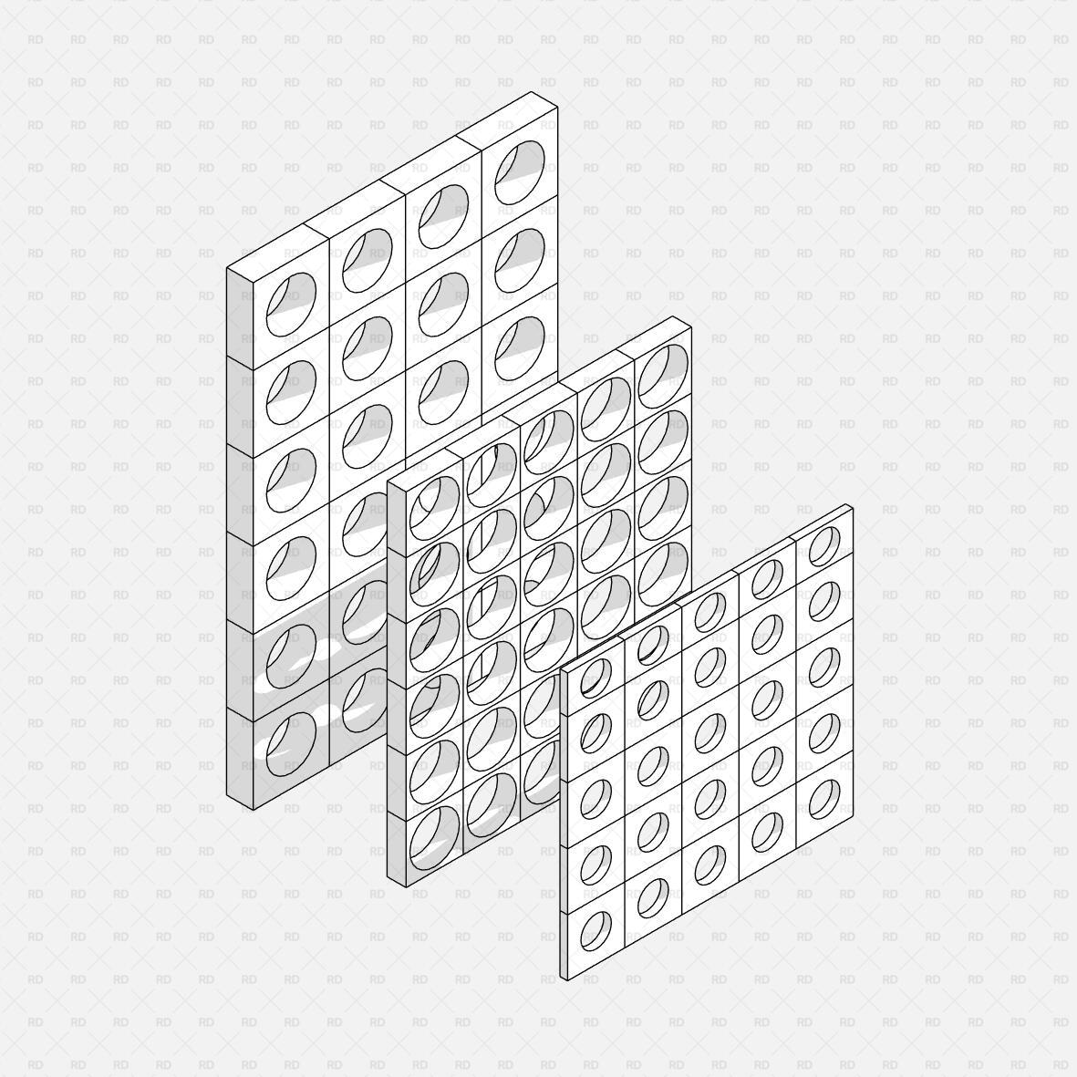 free download revit breeze blocks curtain wall family bim object generic model