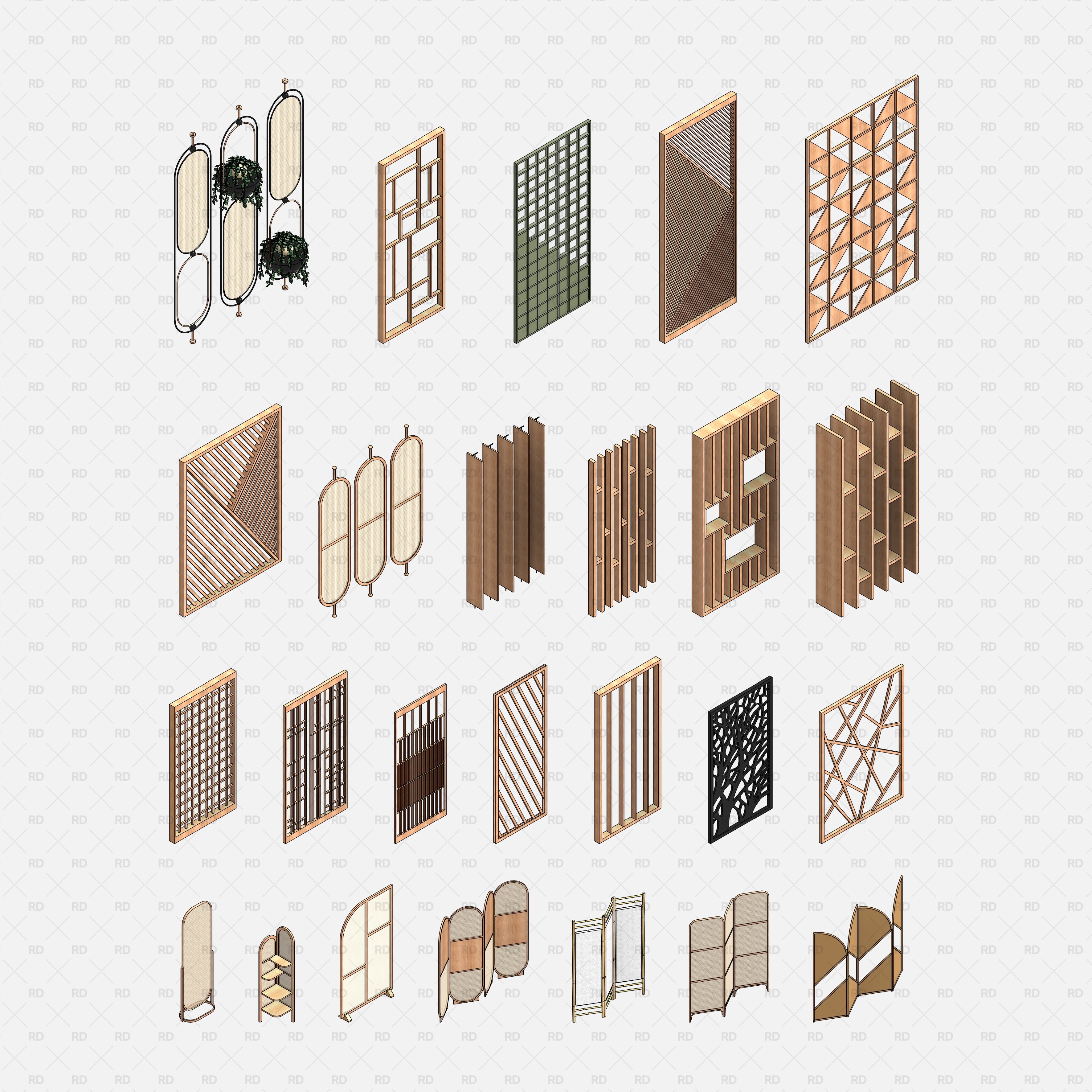 download revit room dividers partition walls screens families