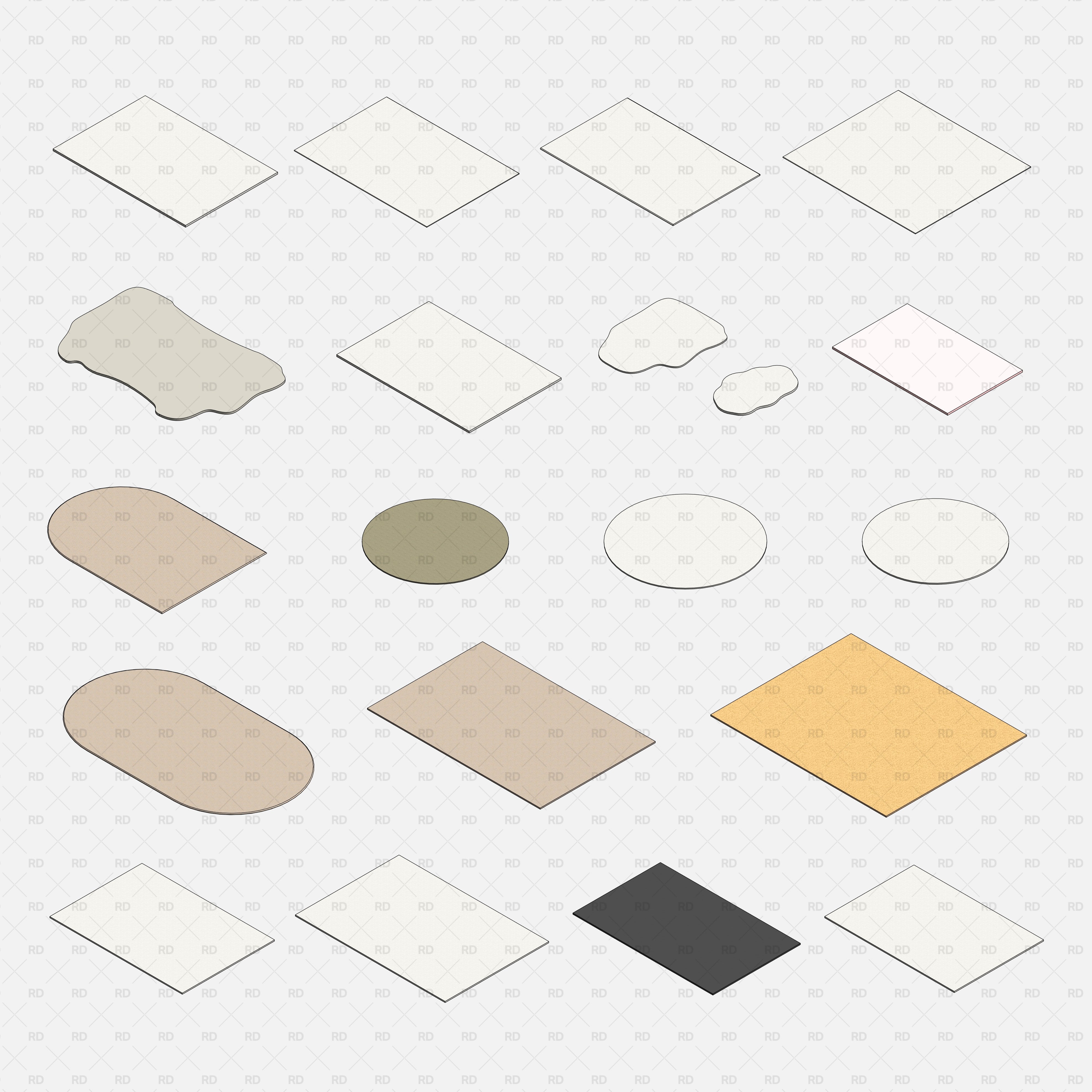 Revit Rugs Families download bim object 3d