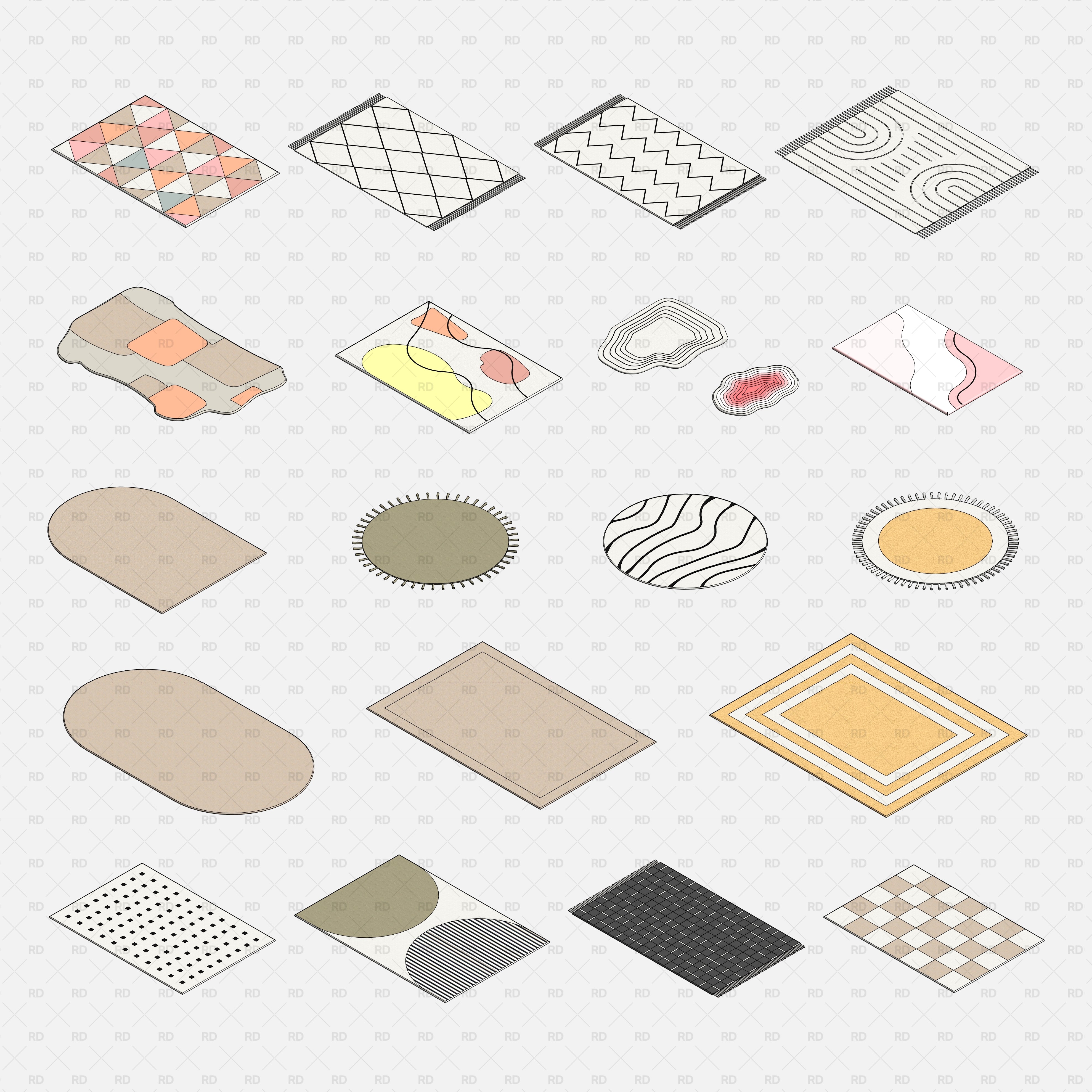 Revit Rugs Families download bim object fine