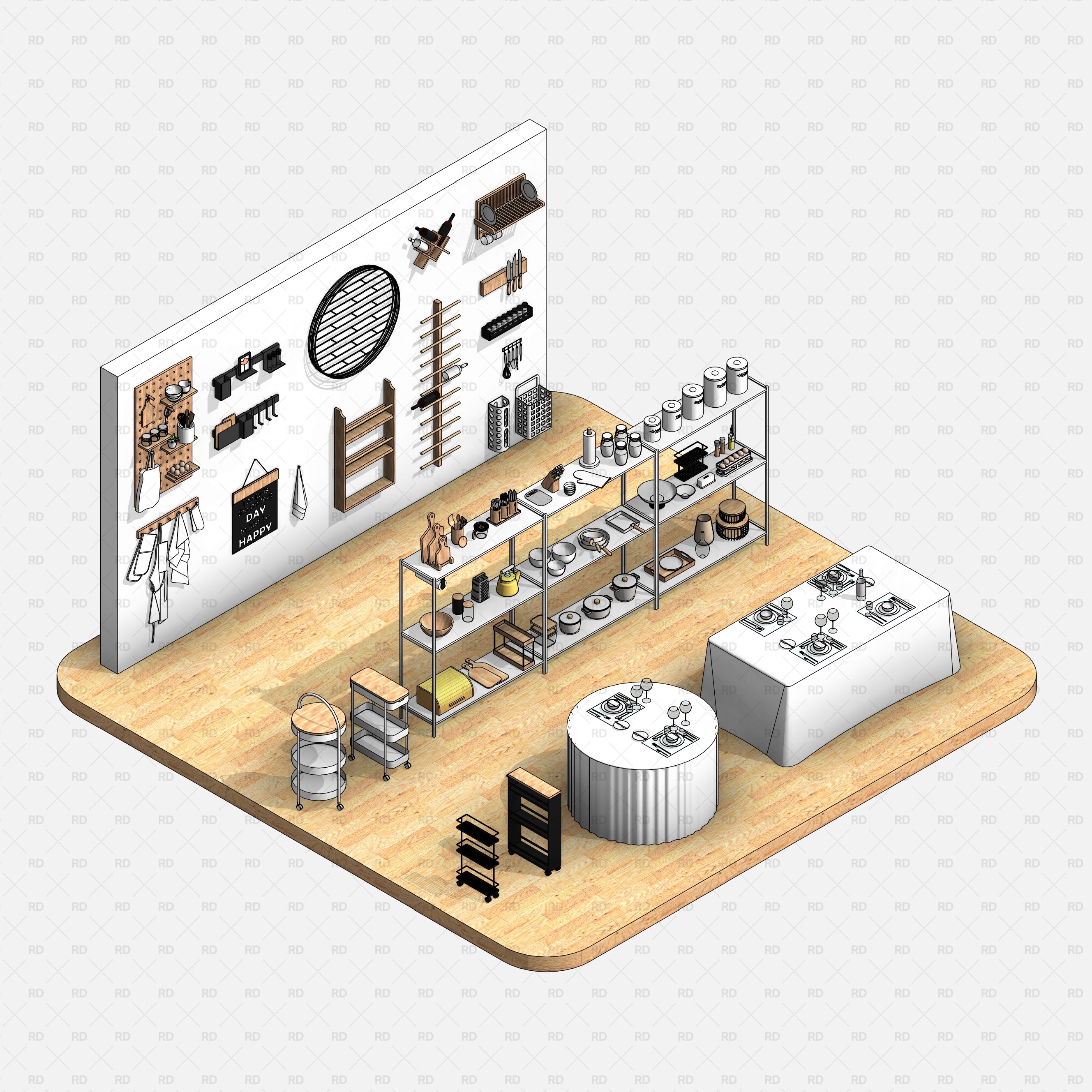 revit kitchenware families download decor kitchen bim objects blocks