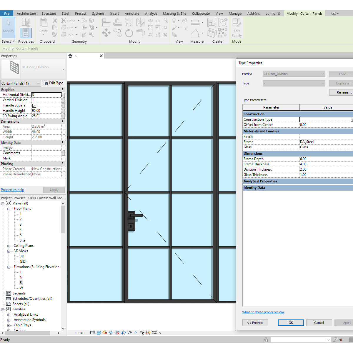 download revit curtain wall panel door