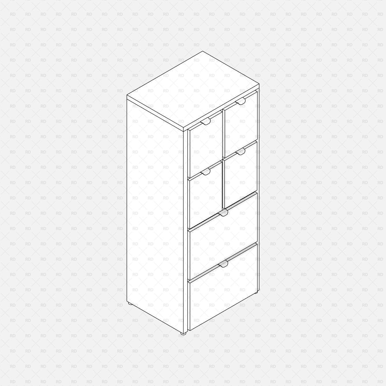 Revit IKEA VISTHUS Chest of 6 Drawers - RD Studio