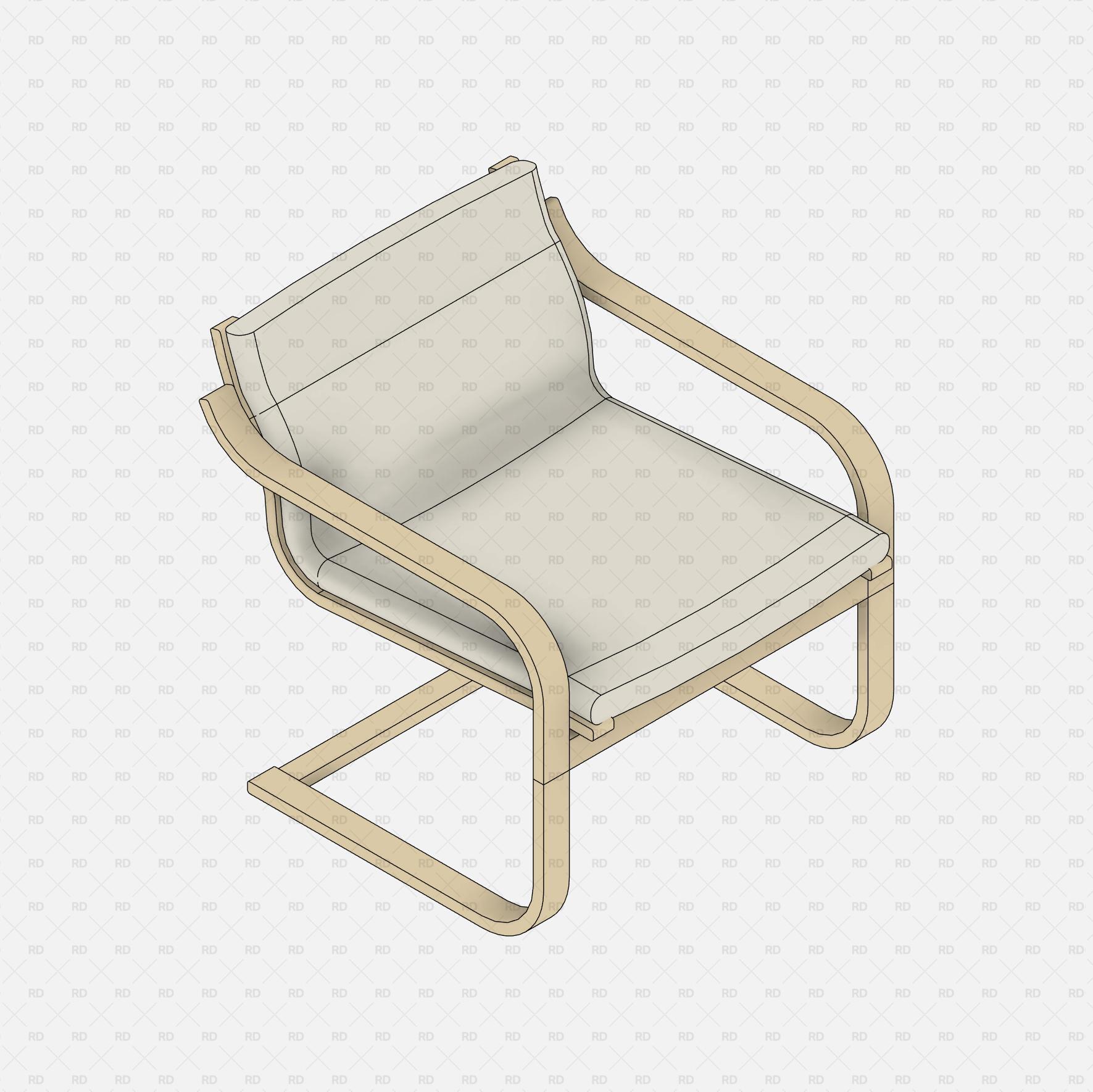 Revit Armchair download free family 3d model