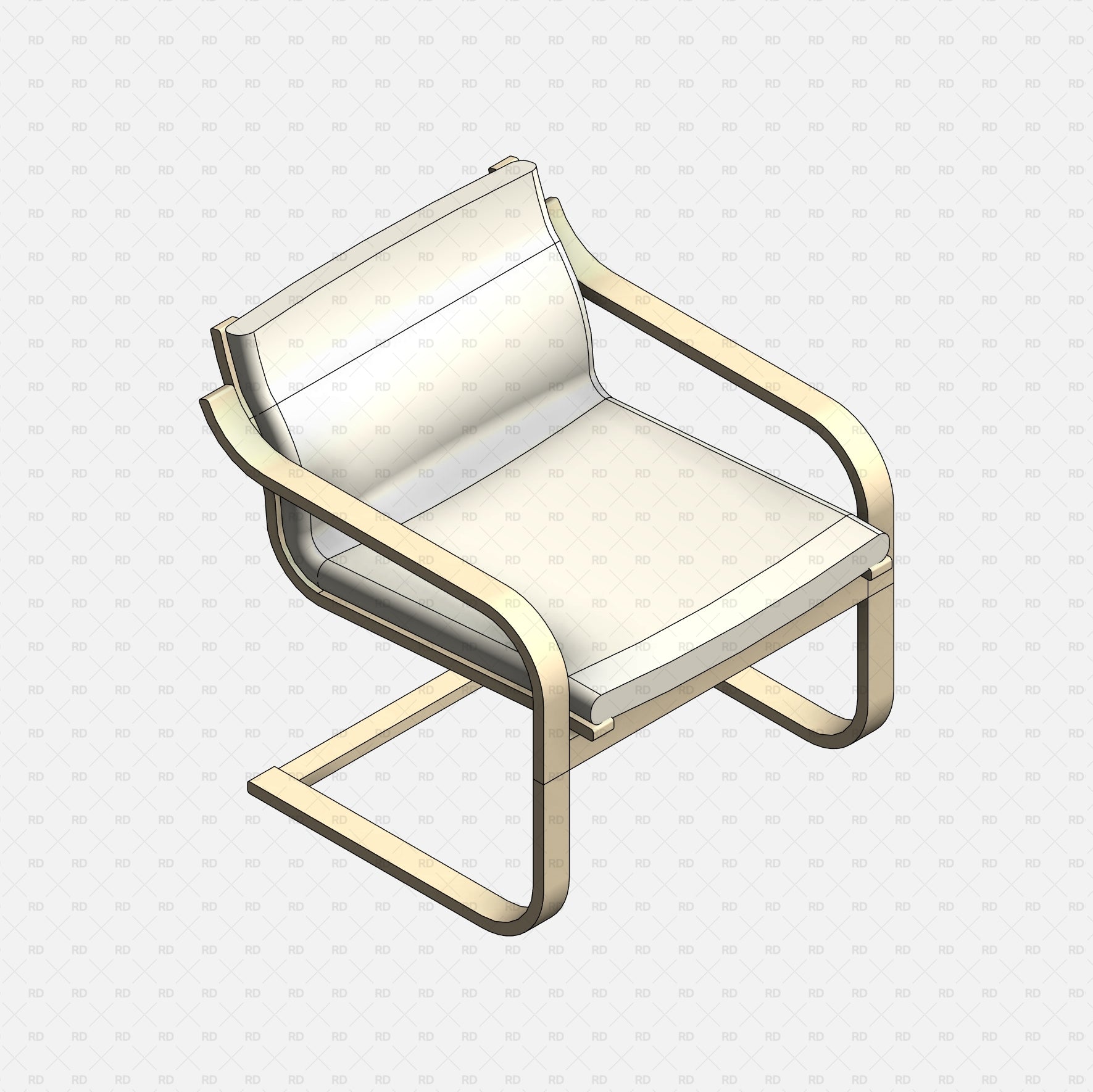 Revit IKEA POÄNG Low-back Armchair download free