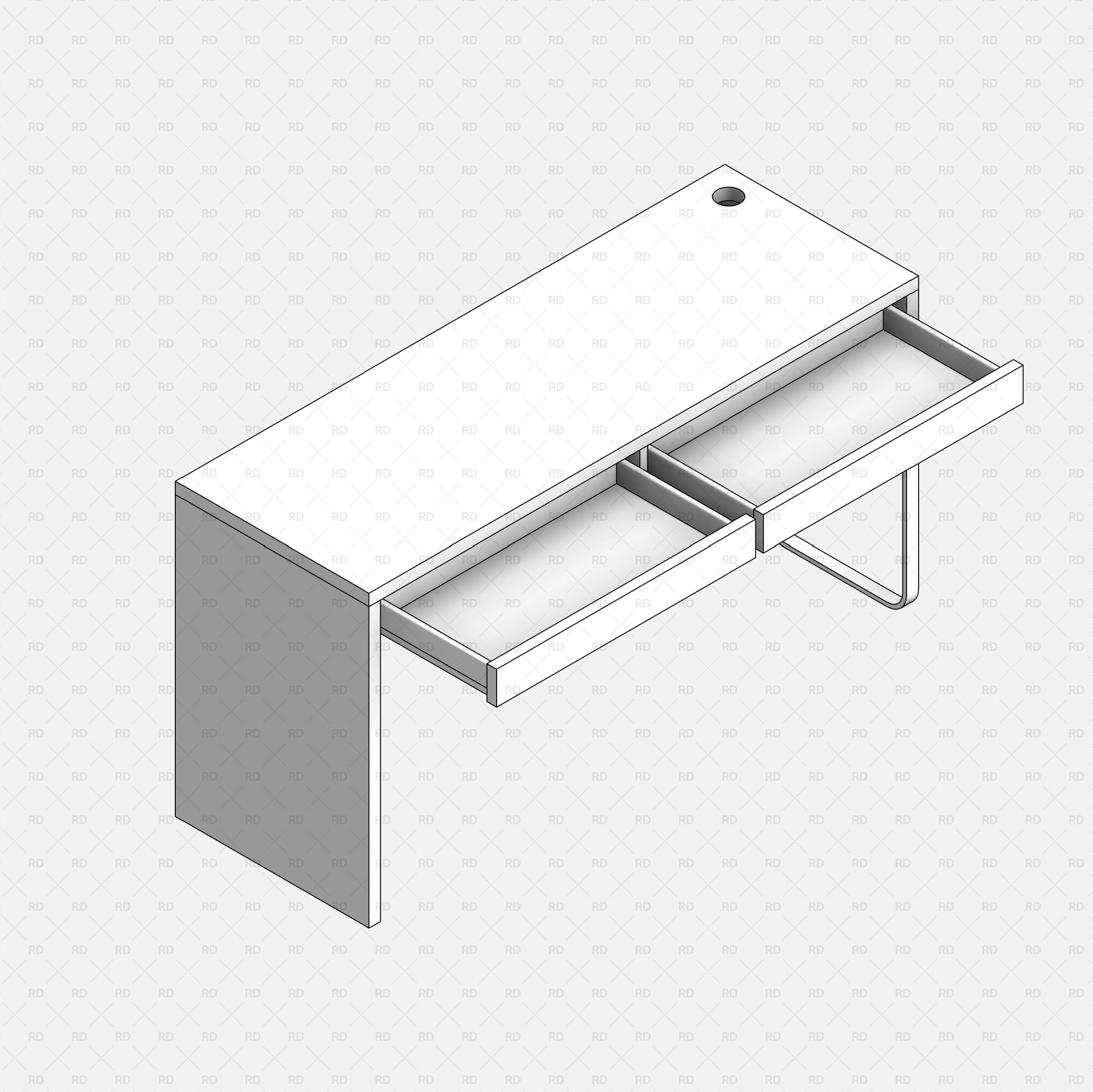 Revit Desk with two drawers free download family bim object