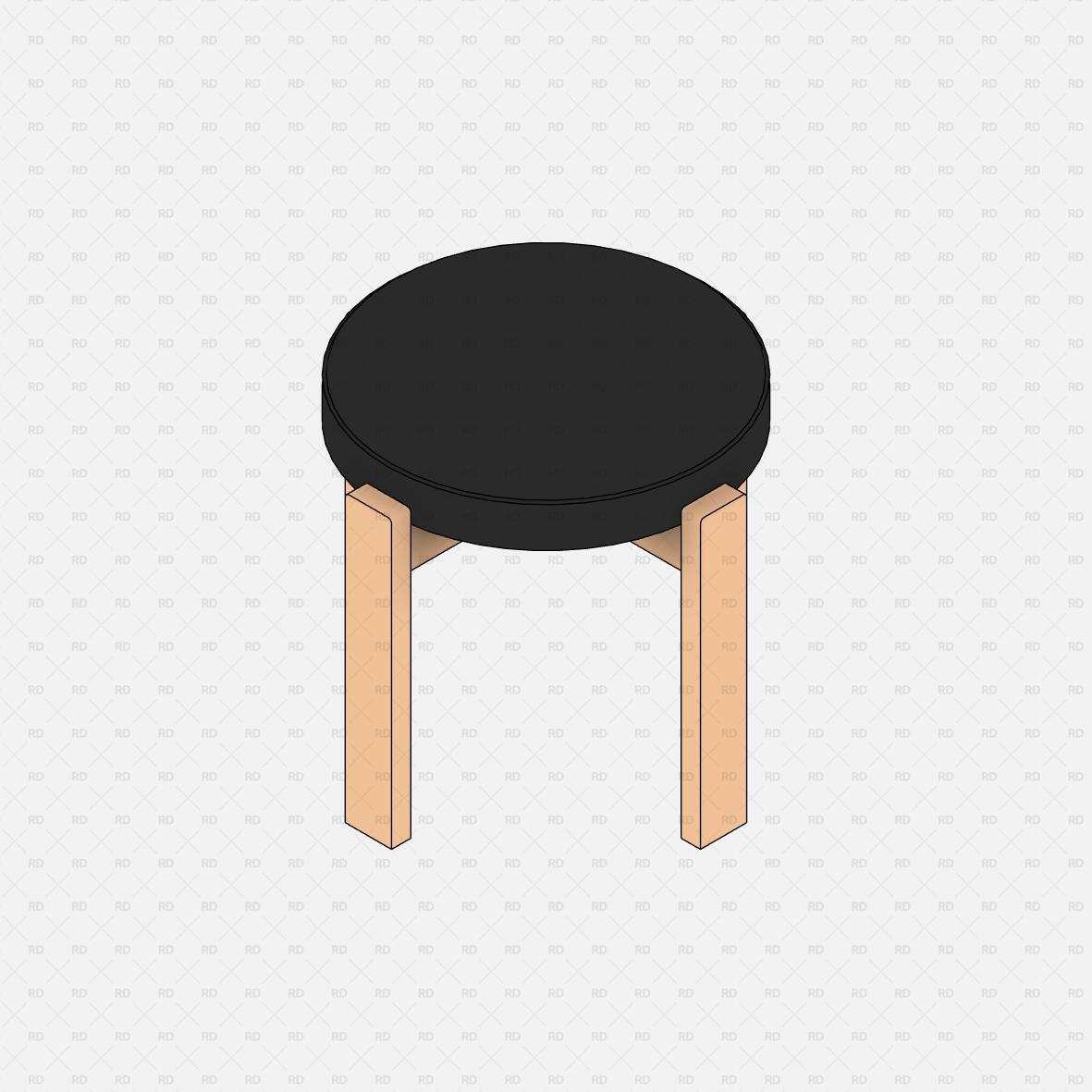 revit download free low stool family bim object 3d