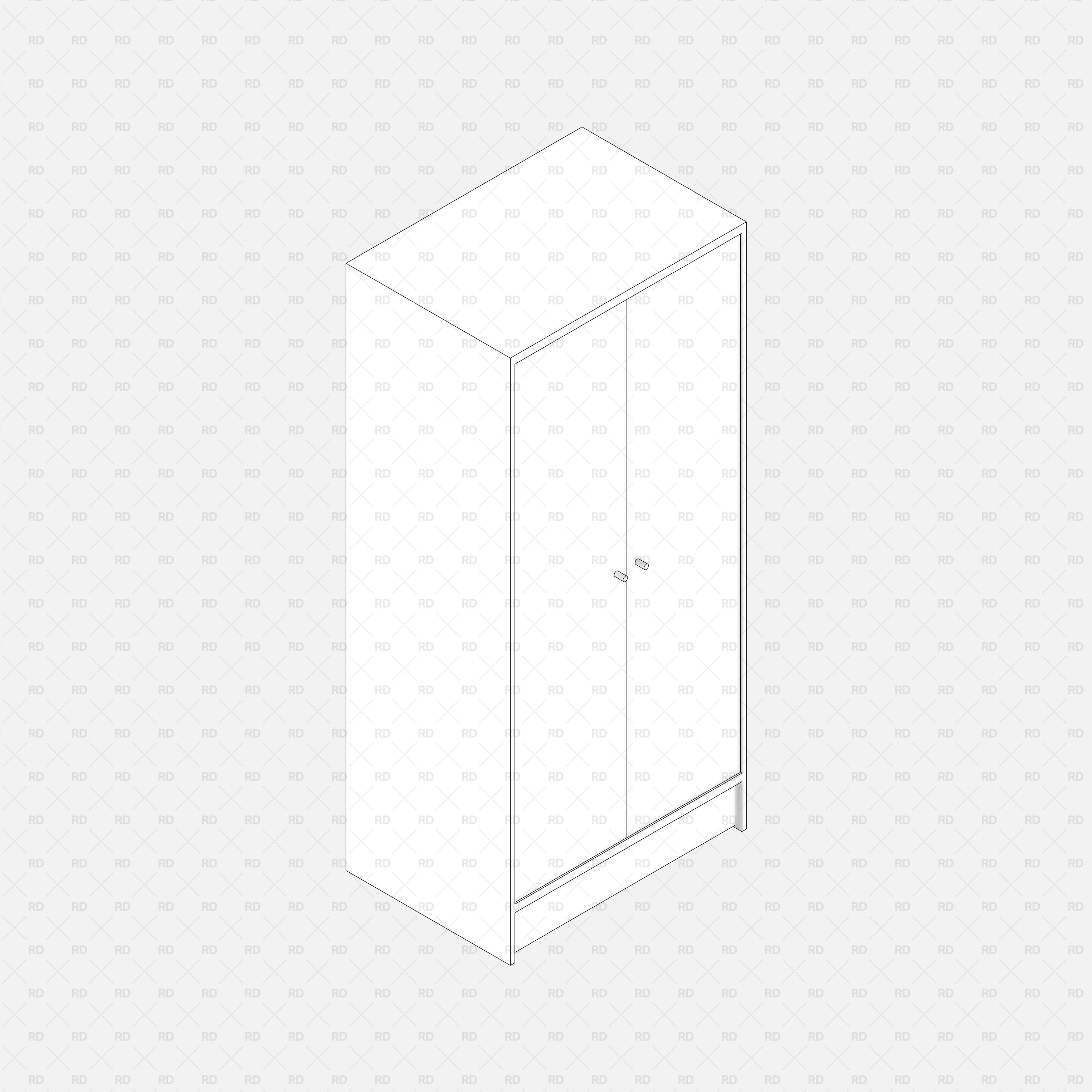 free download Revit family Wardrobe with two doors 3d model bim object parametric 2020