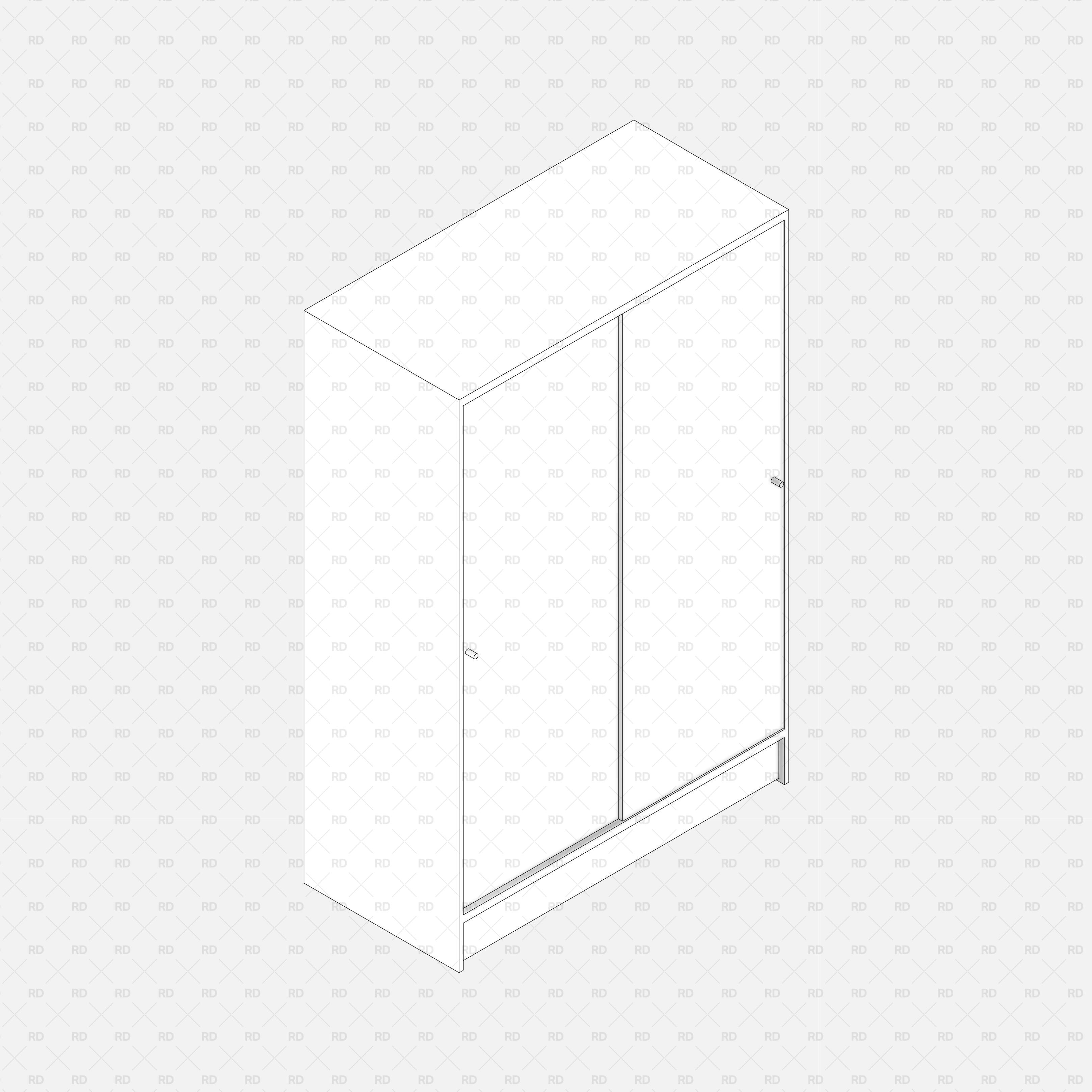 download Revit IKEA KLEPPSTAD Wardrobe with sliding doors free family 3d blocks