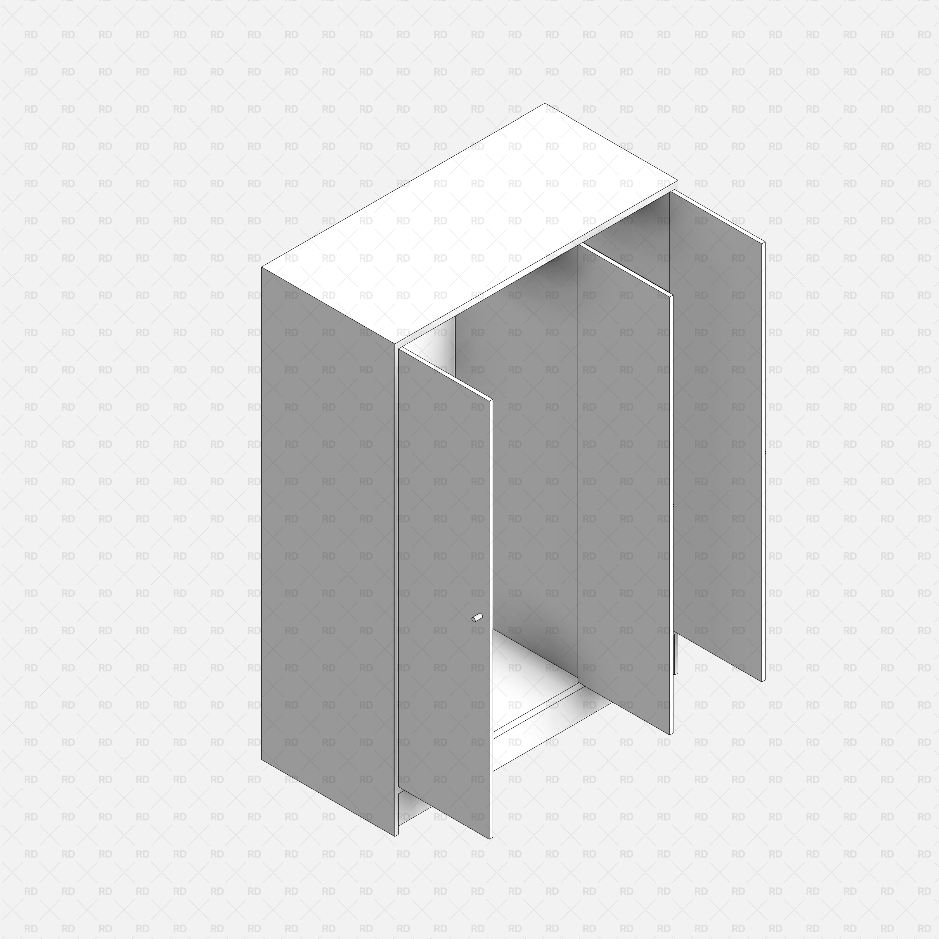 download free Revit family Wardrobe with 3 doors