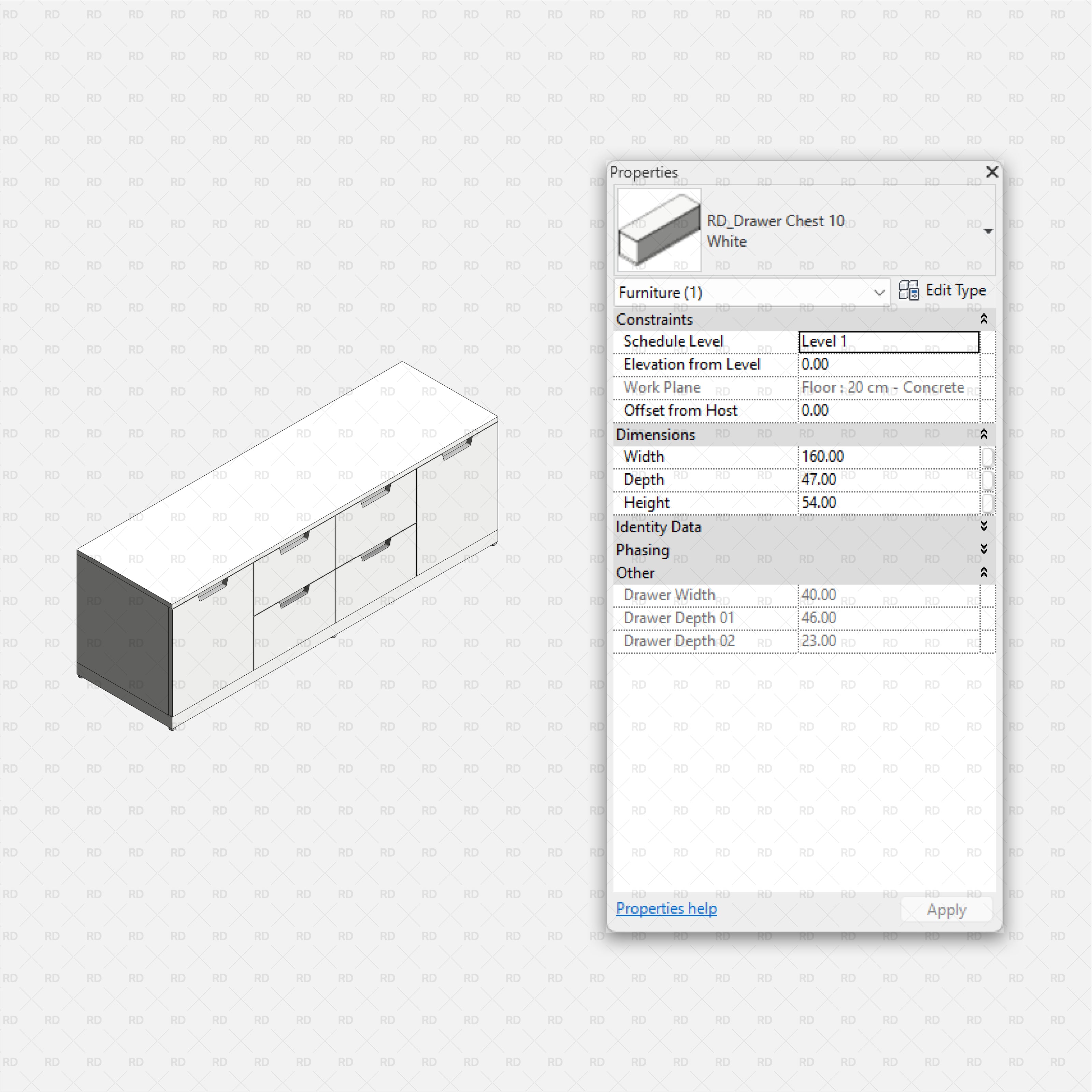 Free download Revit IKEA NORDLI Drawer Chest 10 Family 3d bim object