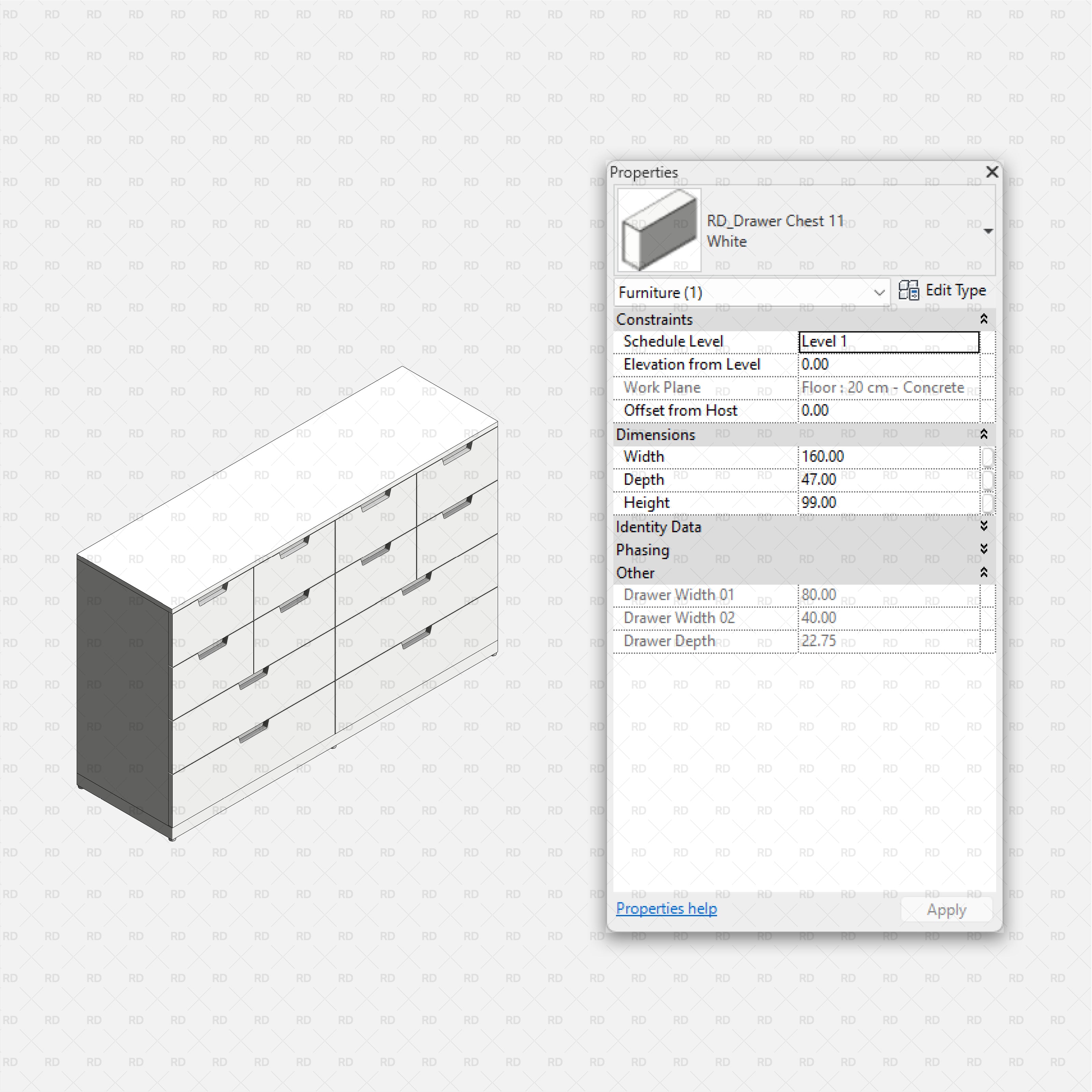 Free download Revit IKEA NORDLI Drawer Chest 11 3d bim object