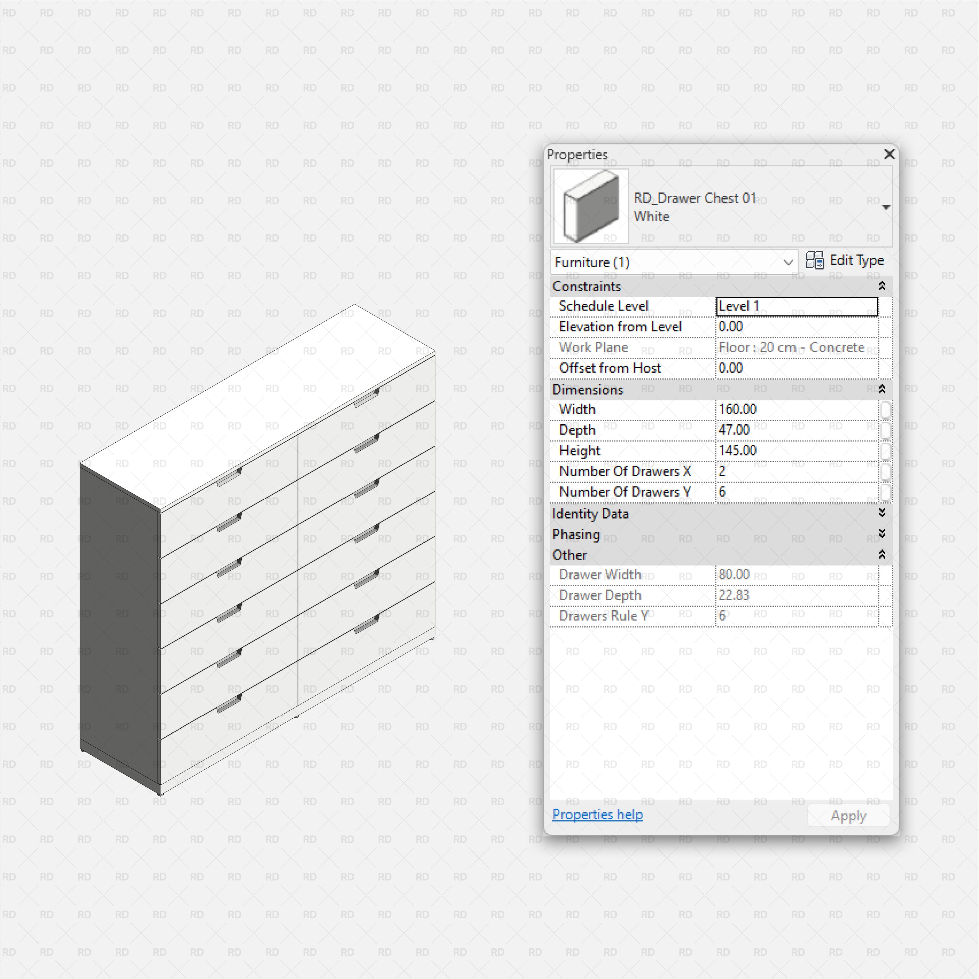 free download Revit IKEA NORDLI Drawer Chest 01 3d bim object