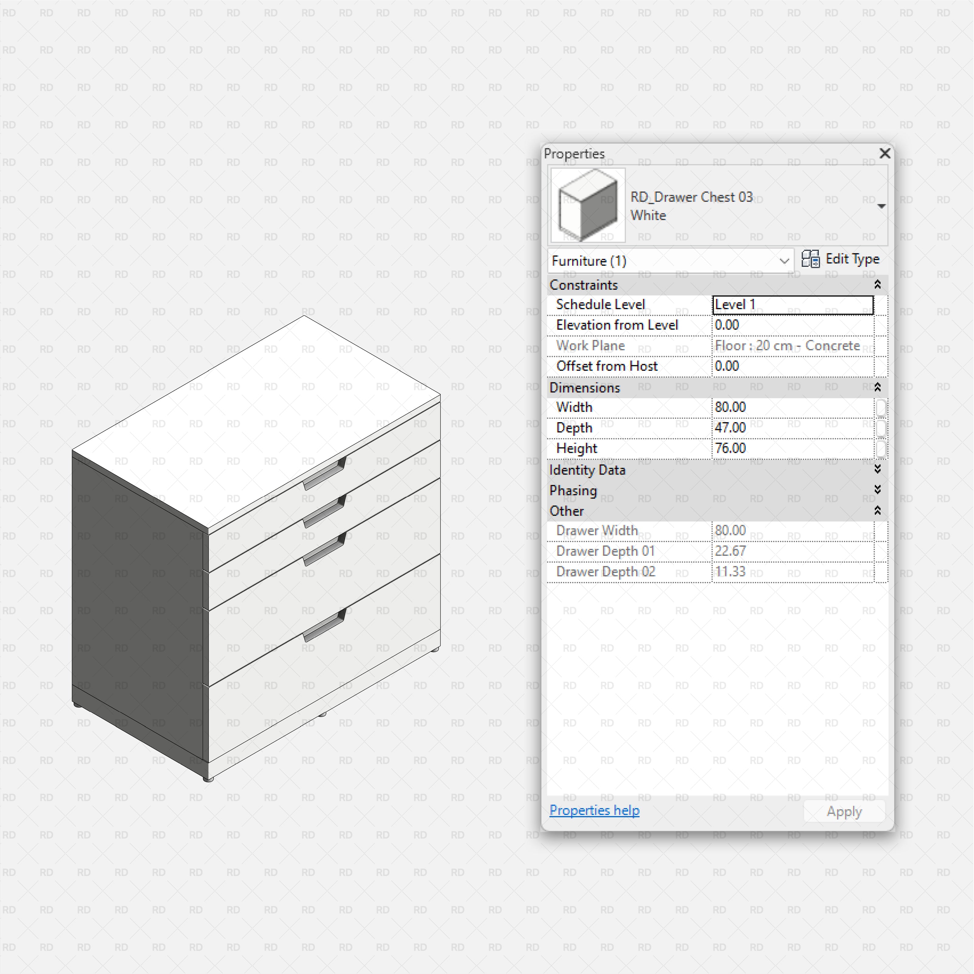 free download Revit IKEA NORDLI Drawer Chest 03 3d bim object
