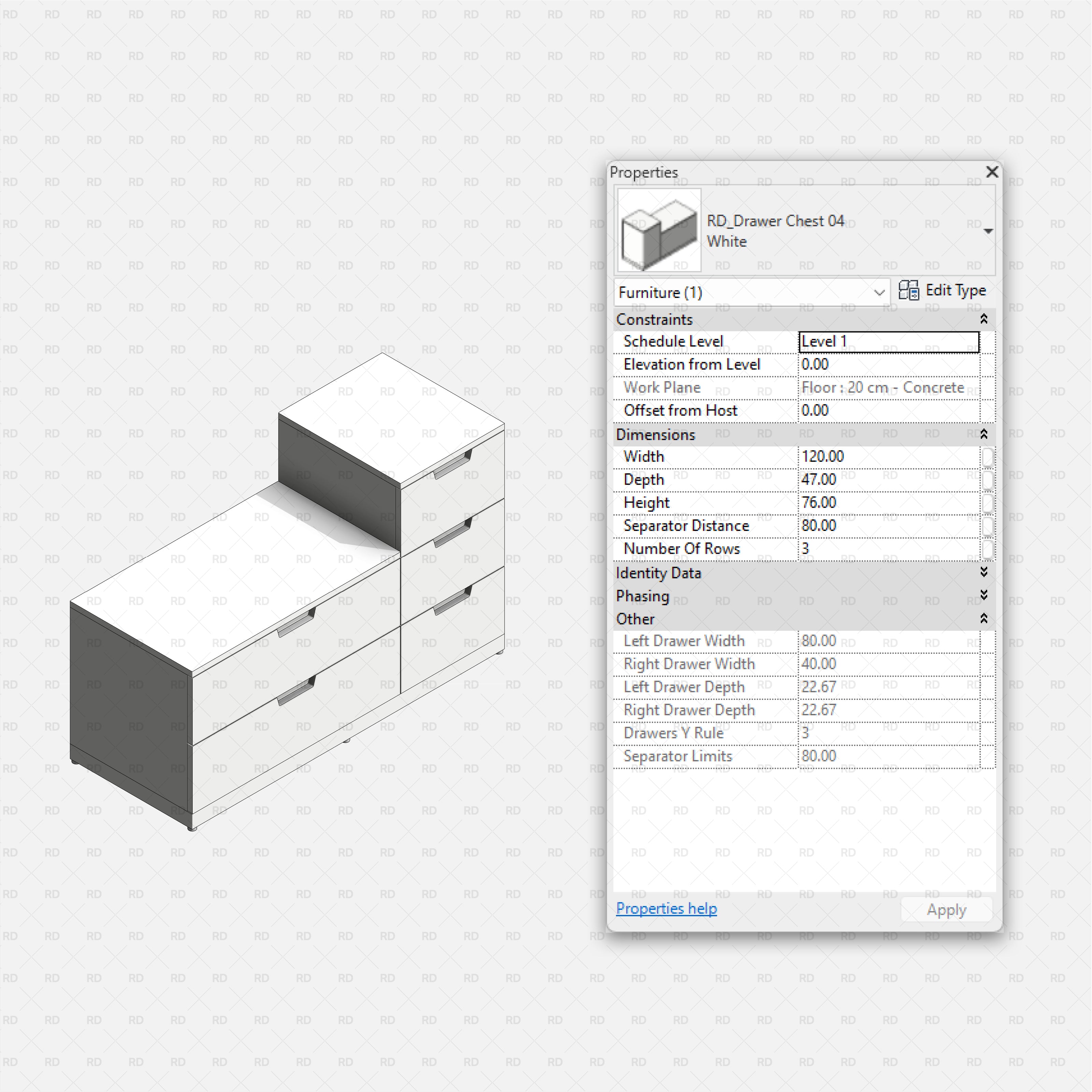 free download Revit IKEA NORDLI Drawer Chest 04 3d bim object