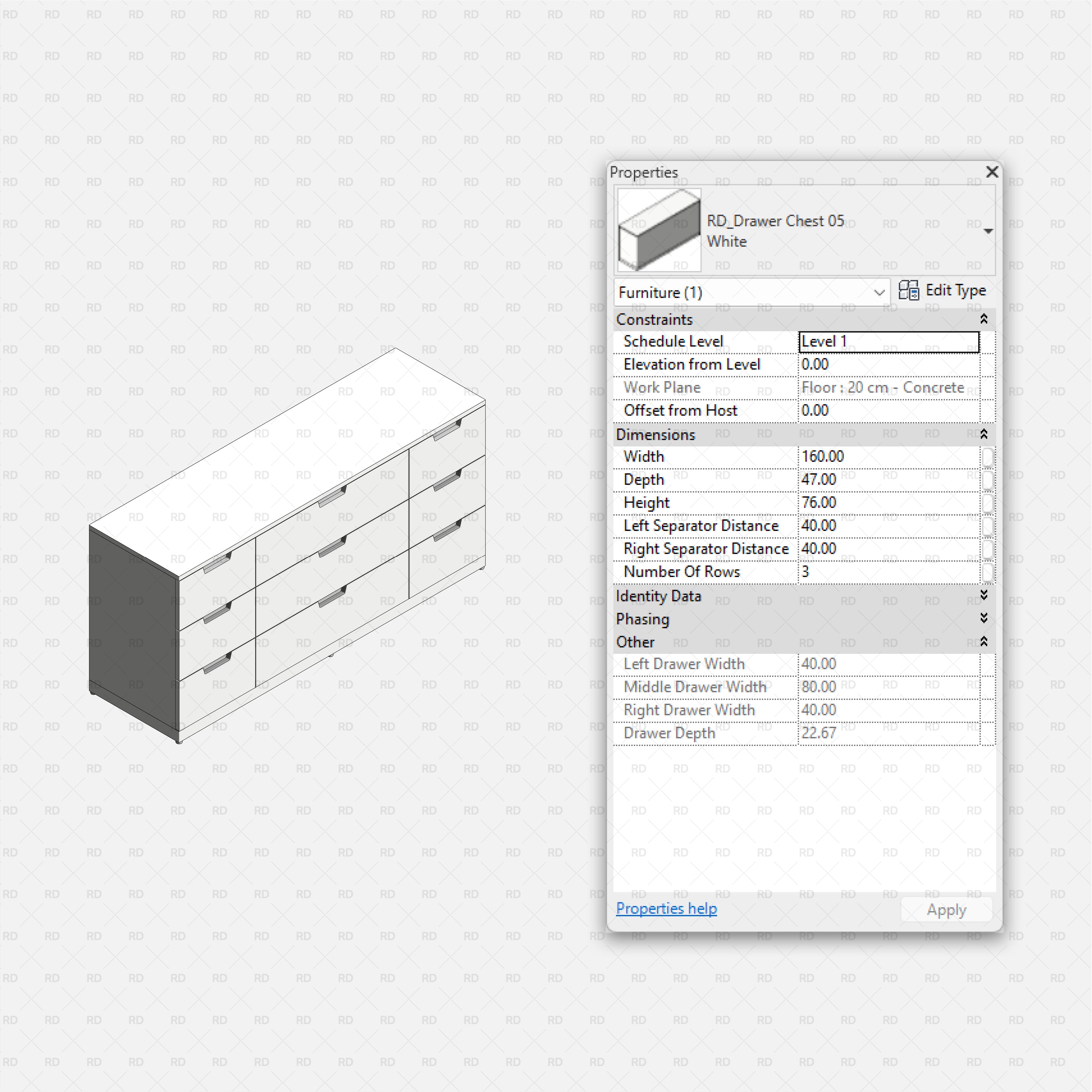 Free download Revit IKEA NORDLI Drawer Chest 05 3d bim object