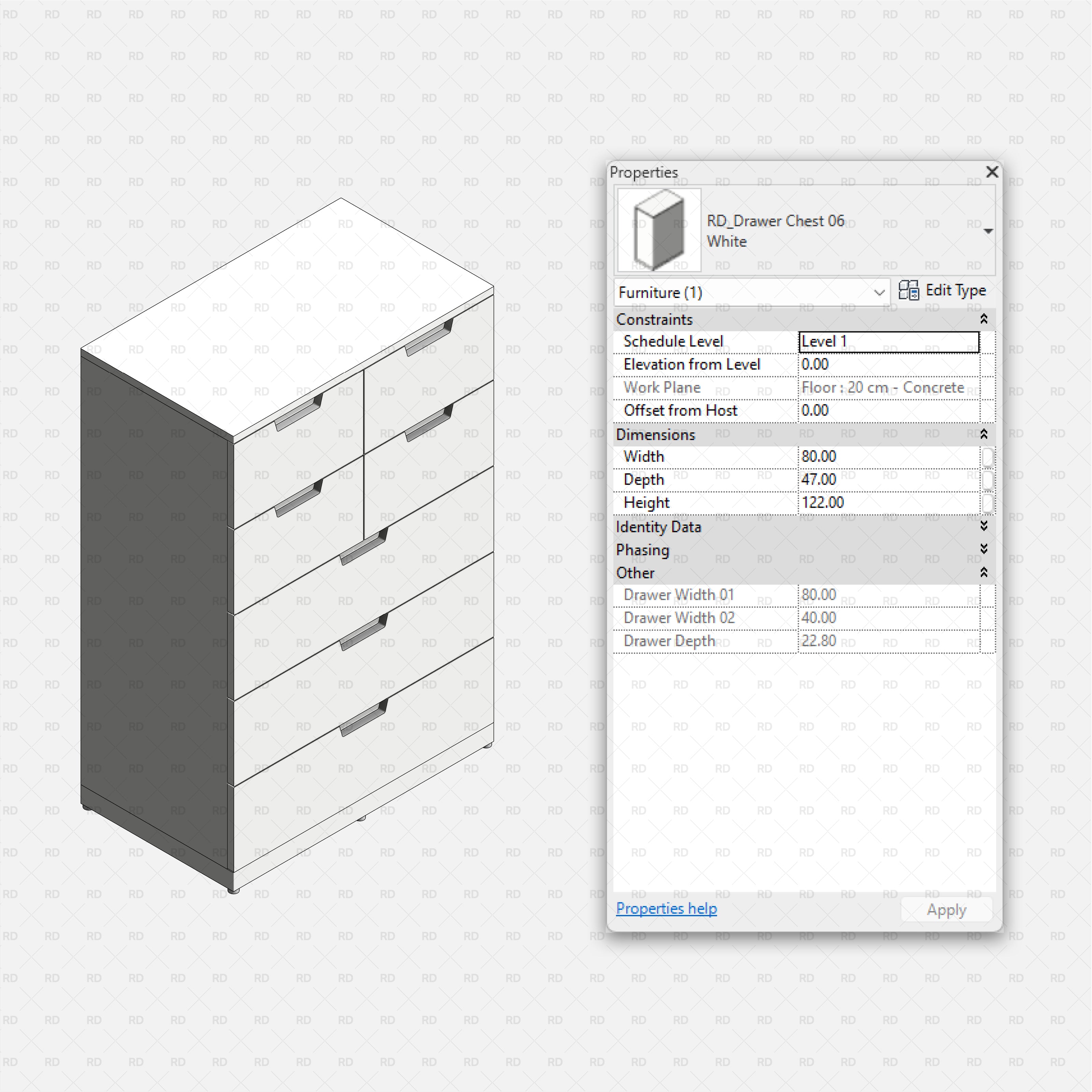 free download Revit IKEA NORDLI Drawer Chest 06 3d bim object
