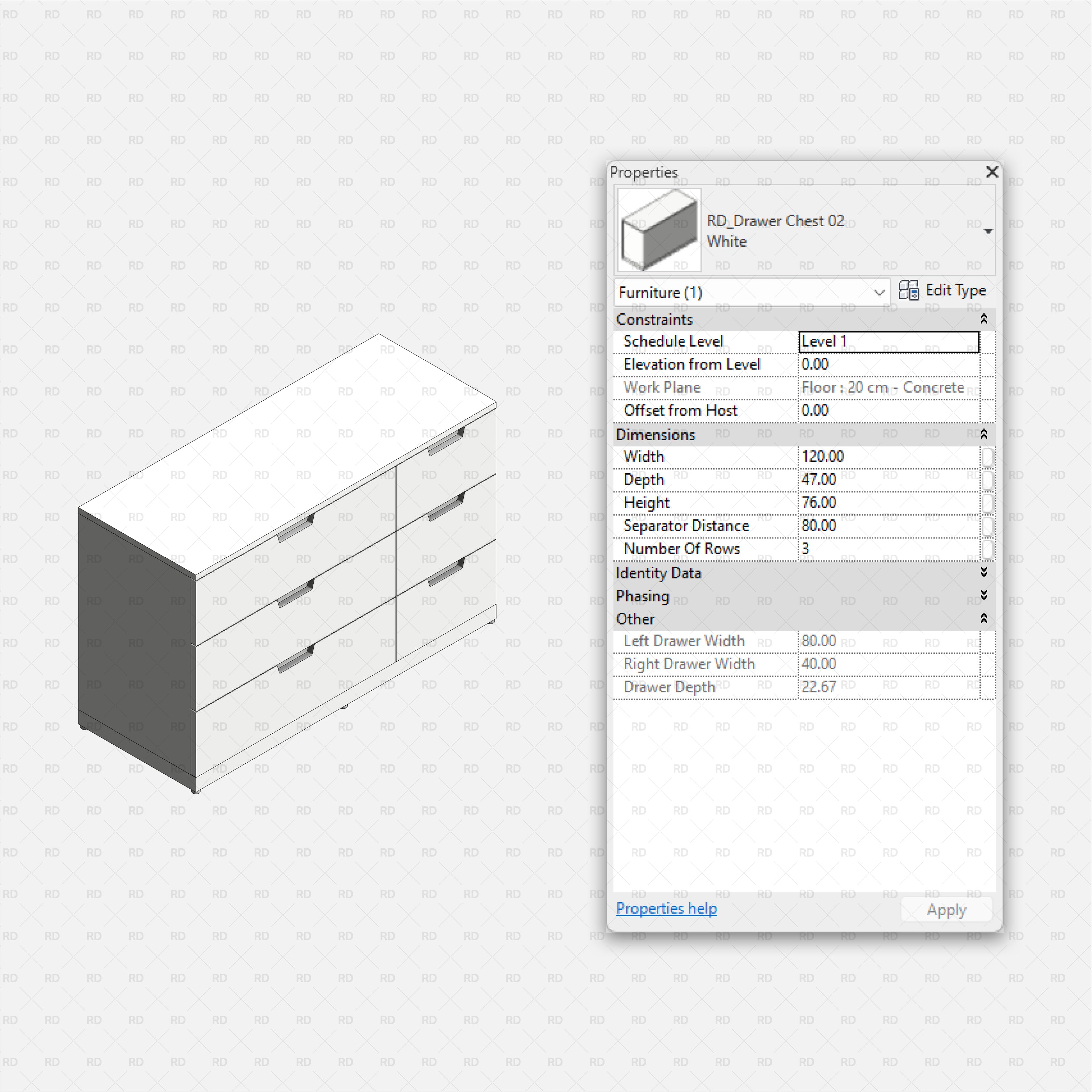 free download Revit IKEA NORDLI Drawer Chest 02 3d bim object