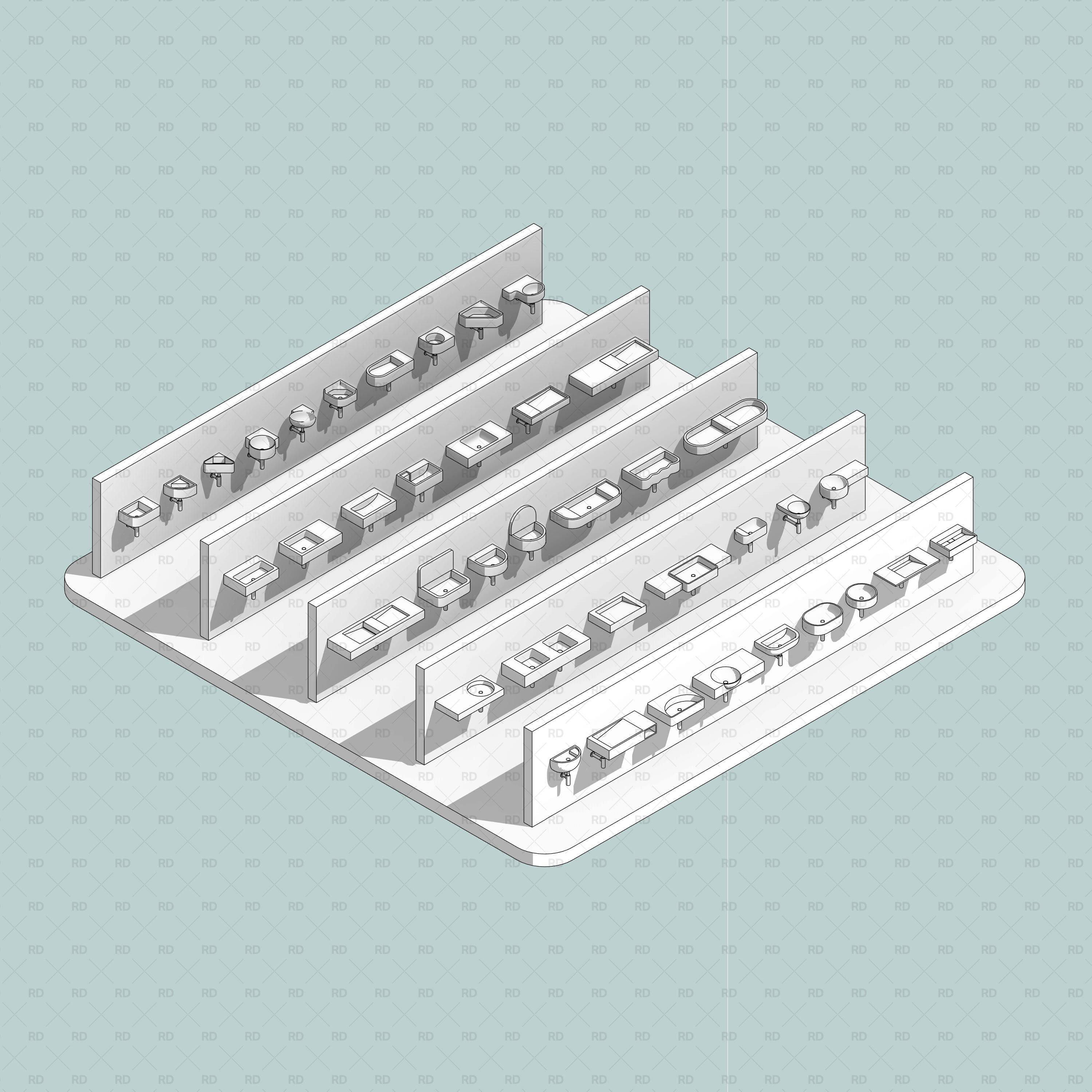 Revit Bathroom Sinks wall hung