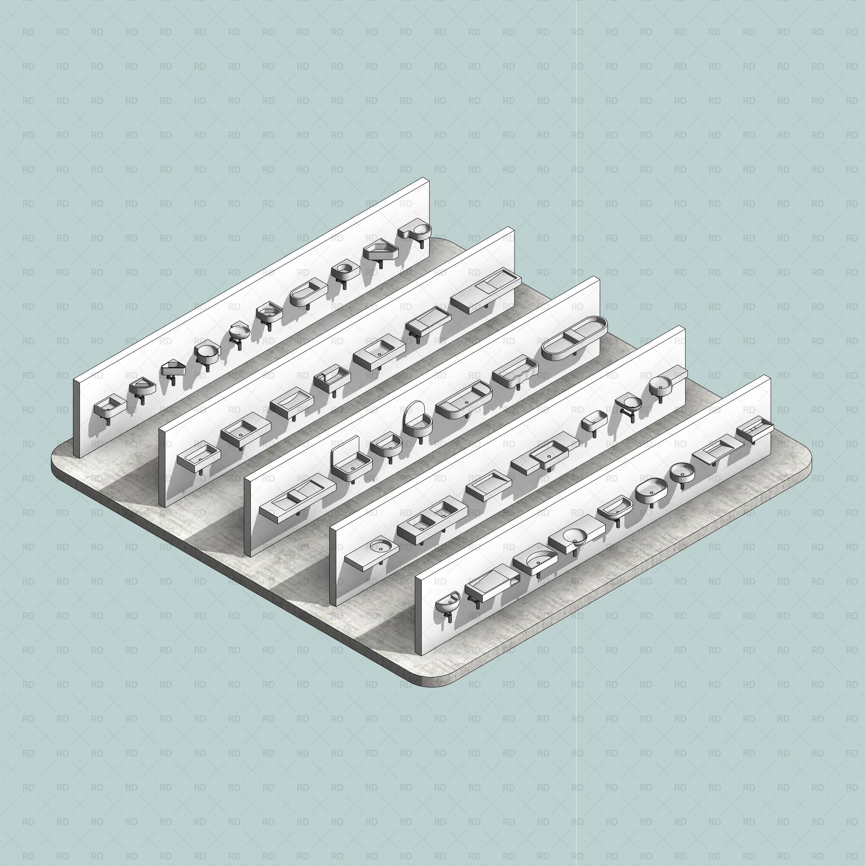 Revit Bathroom Sinks