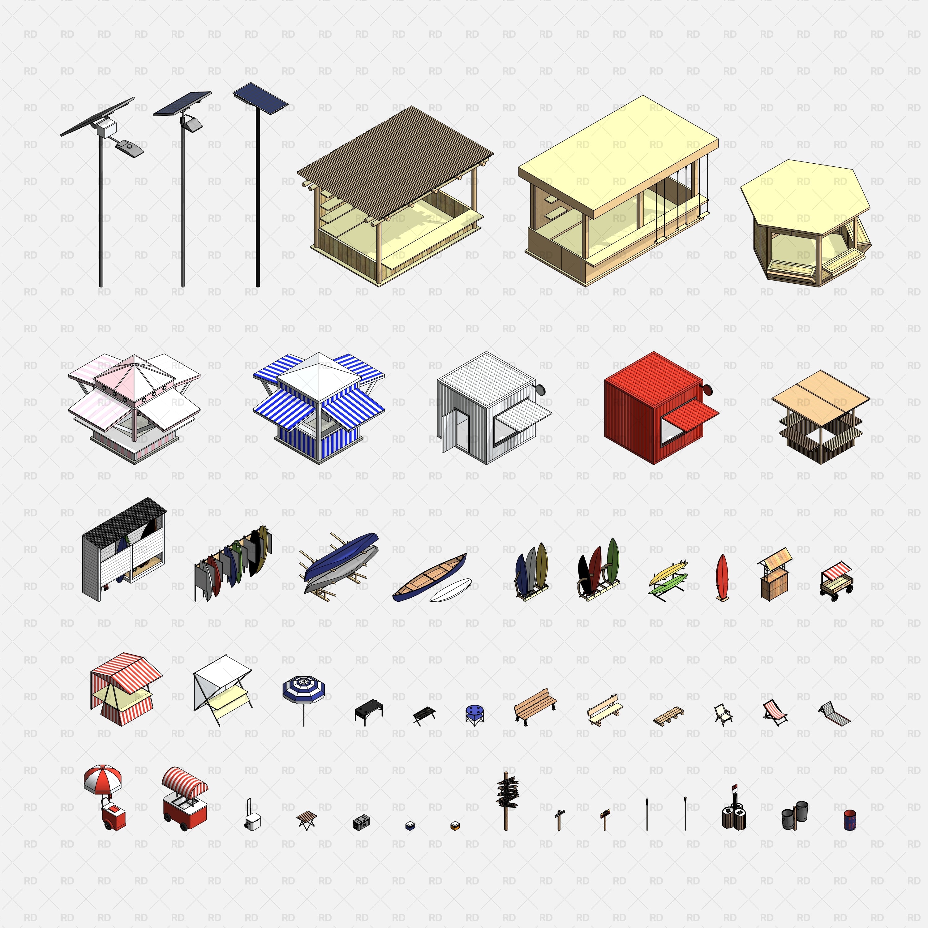 revit beach area specialty equipment and furniture bim object