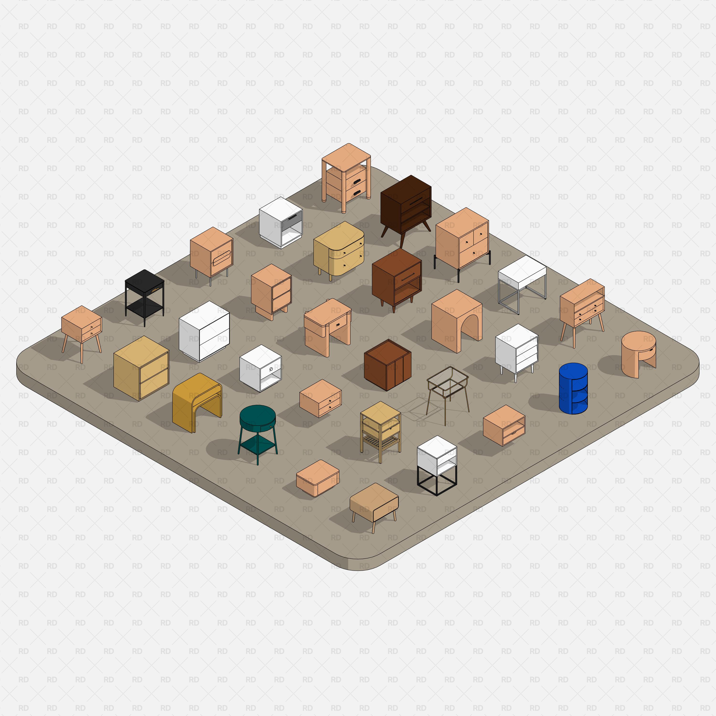 revit bedside table families