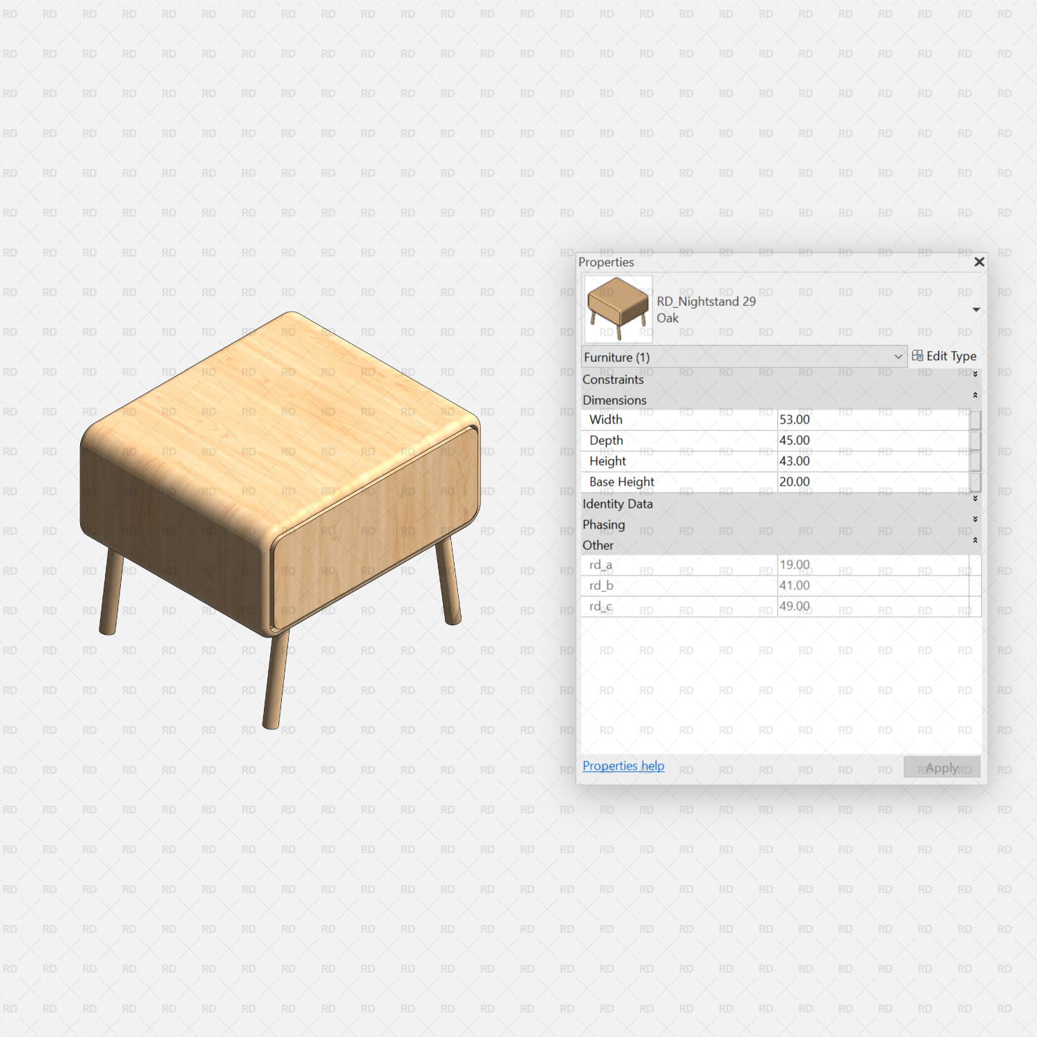 revit nightstand