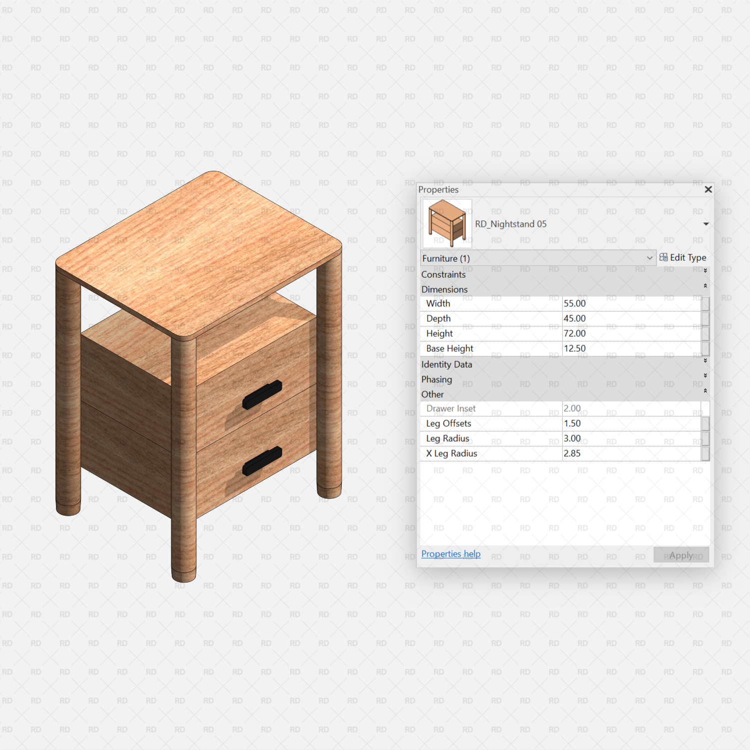 download revit nightstand