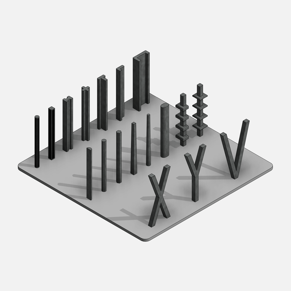 Revit Structural Concrete Columns bim object families blocks 3d model download corbel