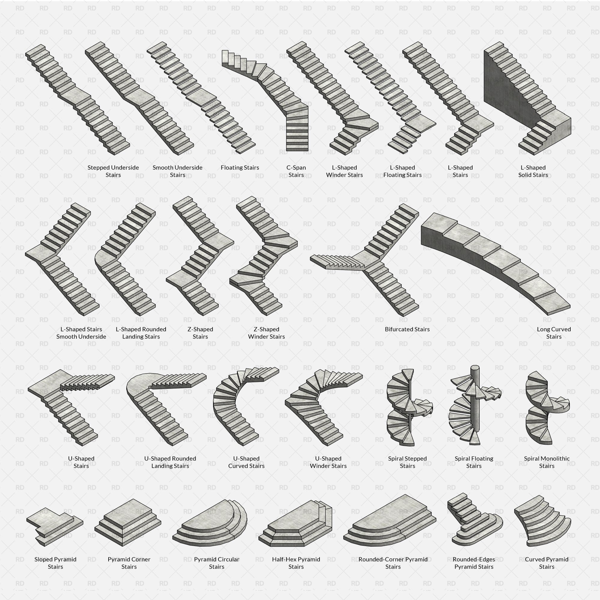 download revit stairs concrete bim object blocks sketch