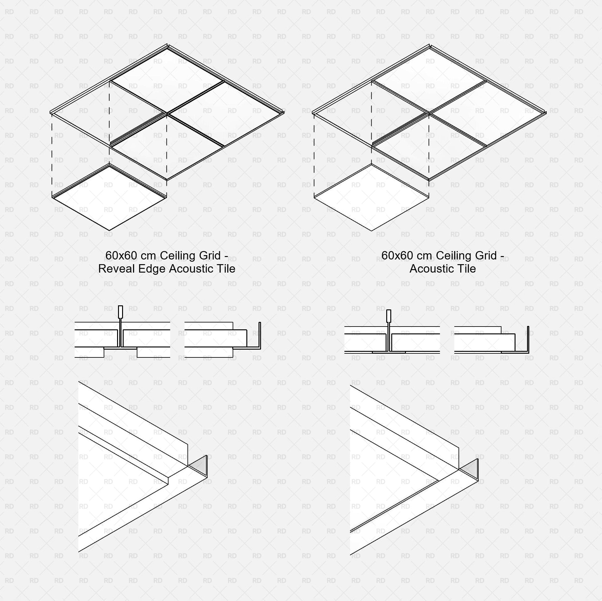 Revit Drop Ceiling (Sloped Glazing Collection) bim object download blocks