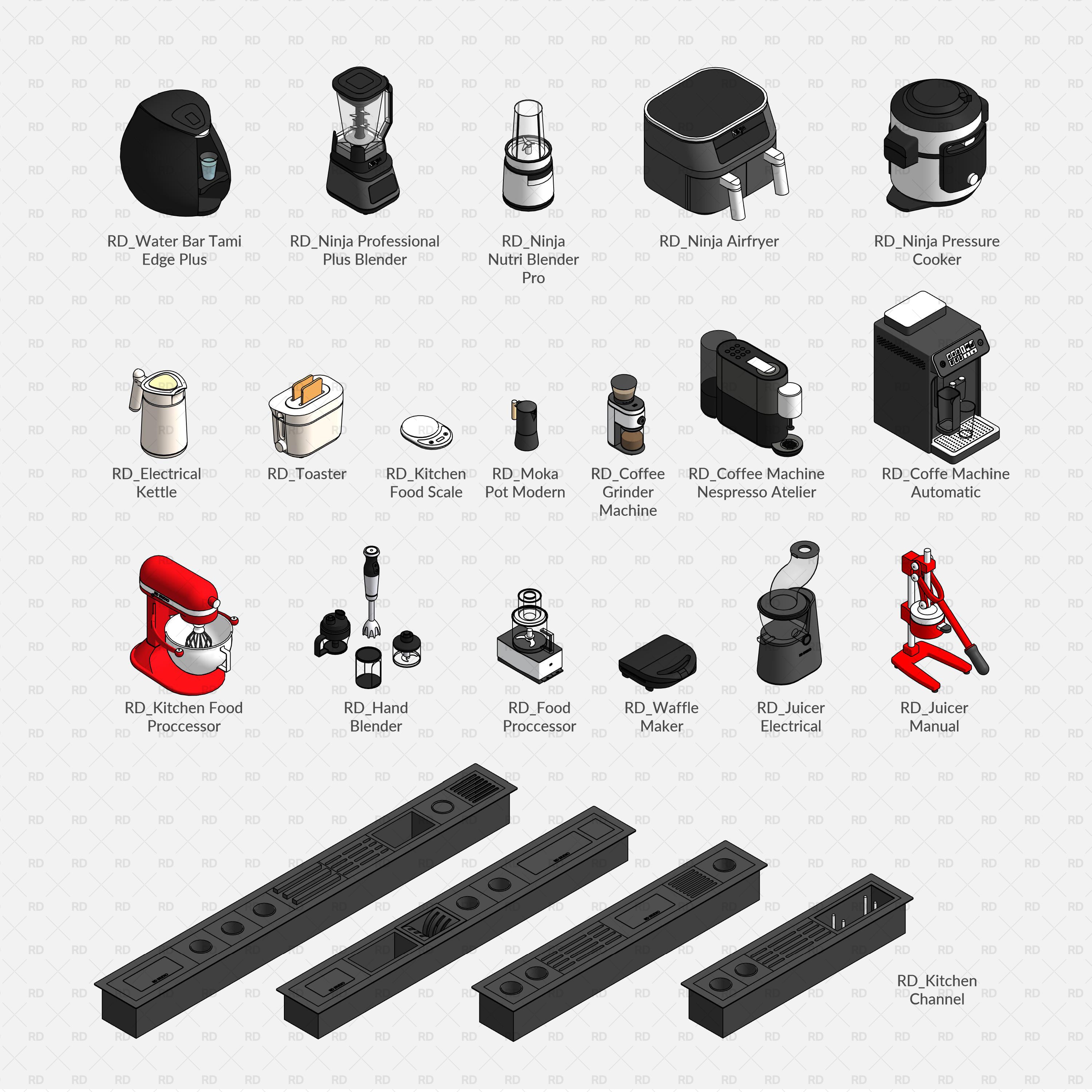 kitchen revit family appliances ninja coffee machine