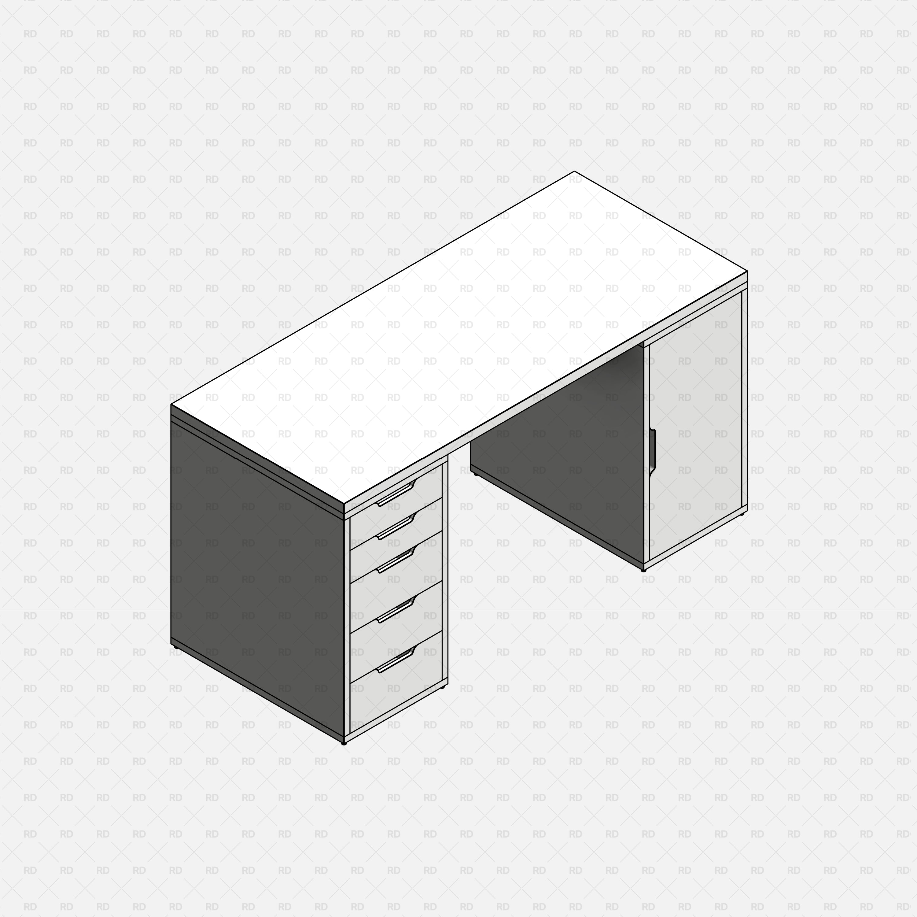 free revit ikea alex family desk BIM
