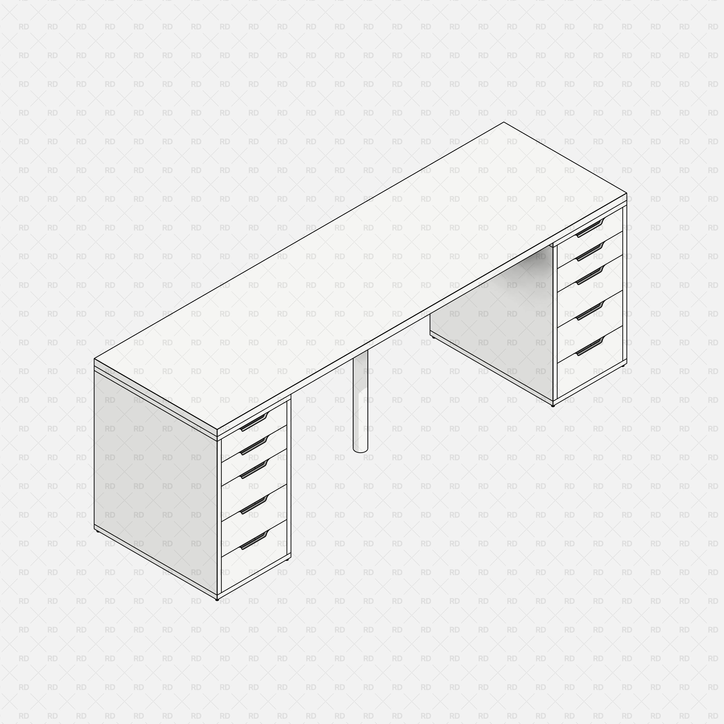 free revit ikea alex family desk BIM